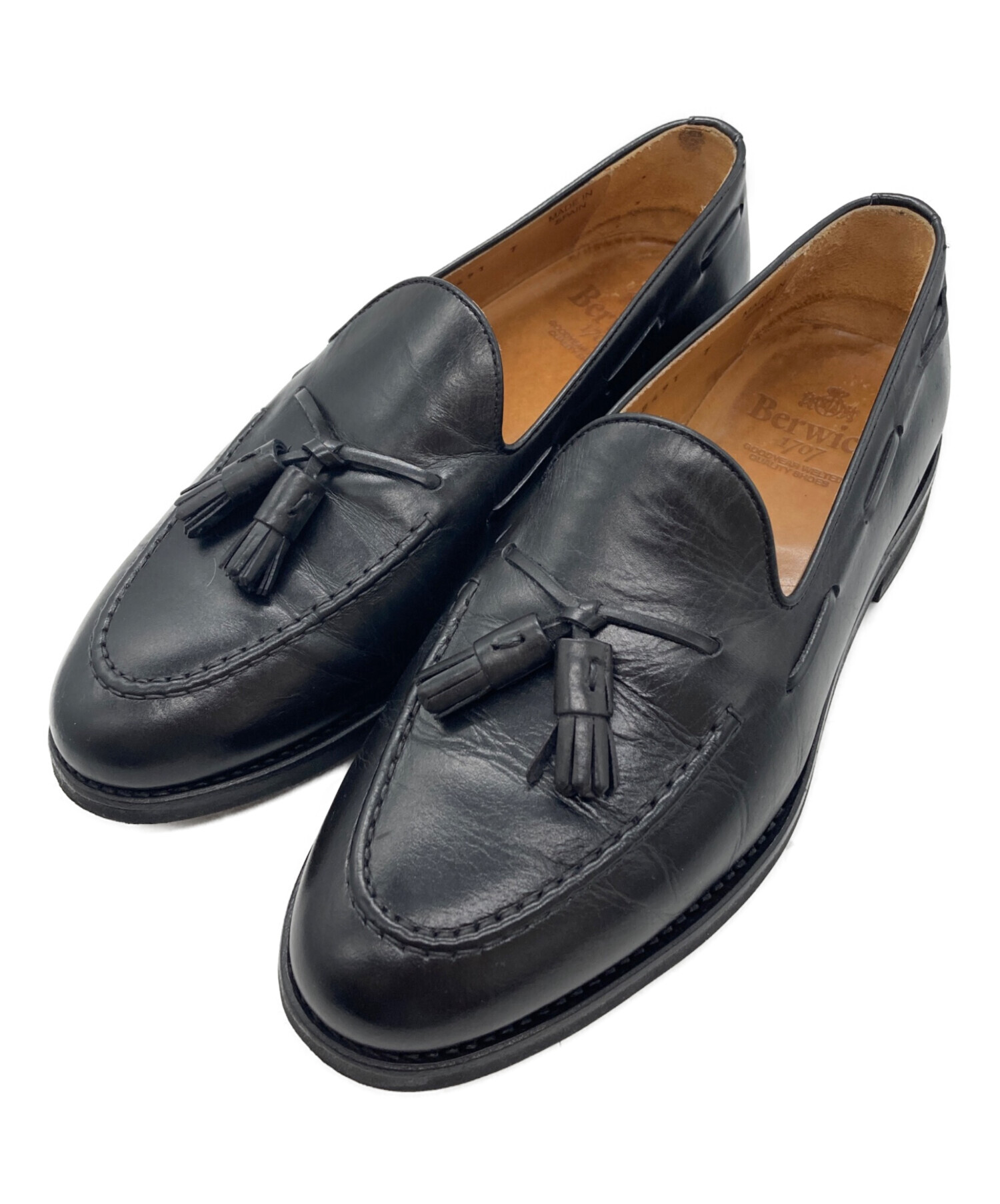 【美品・値下げ中】Berwick 25cm タッセルローファー 中古・古着通販】berwick (バーウィック) タッセルローファー ブラック