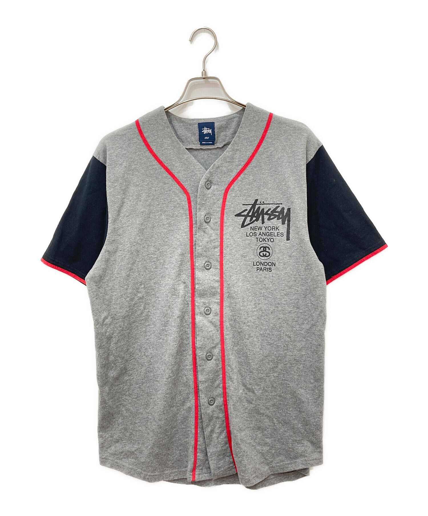 中古・古着通販】stussy (ステューシー) ベースボールシャツ グレー