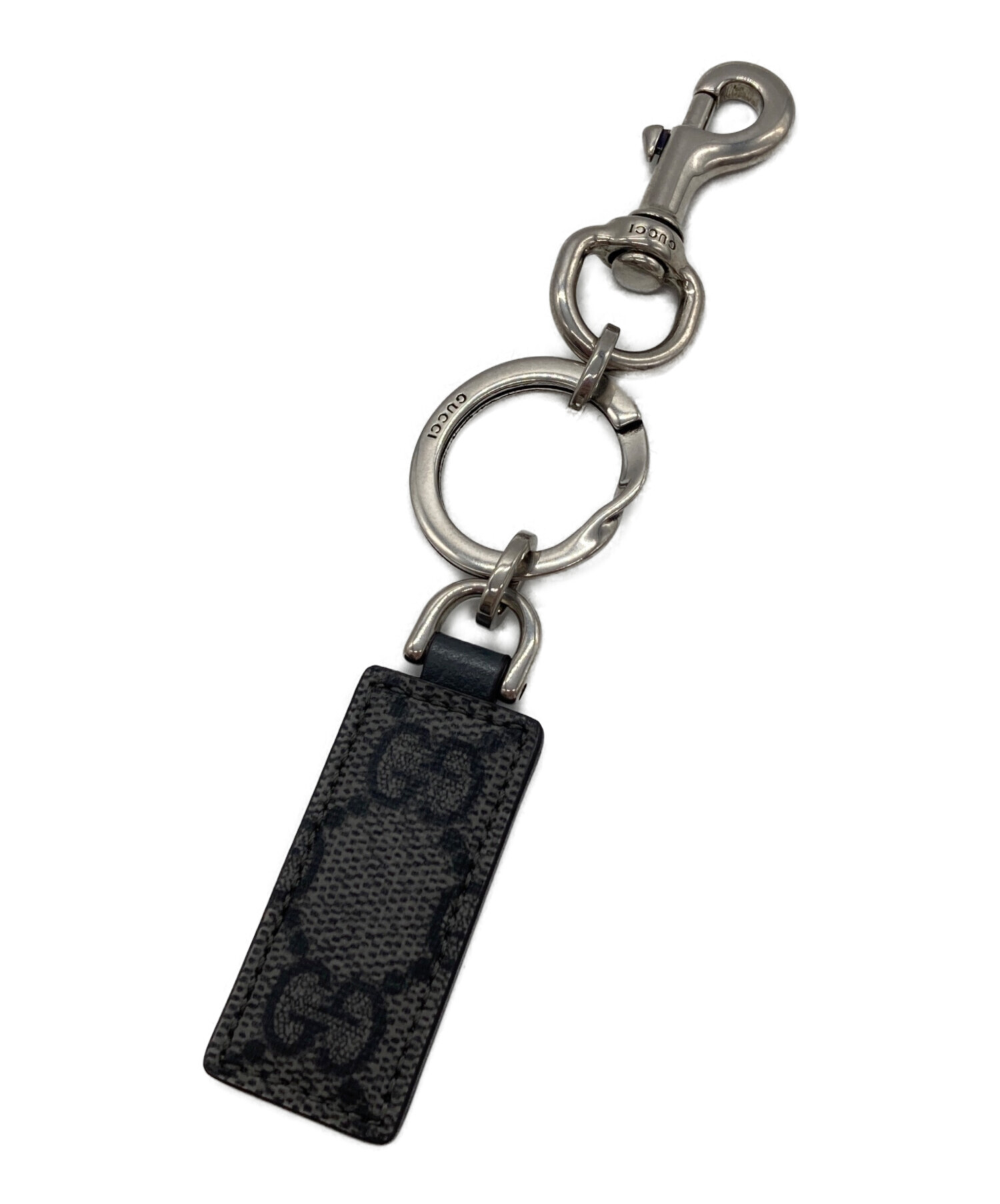未使用品　GUCCI キーリング 中古・古着通販】GUCCI (グッチ) GGキーリング グレー｜ブランド・古着