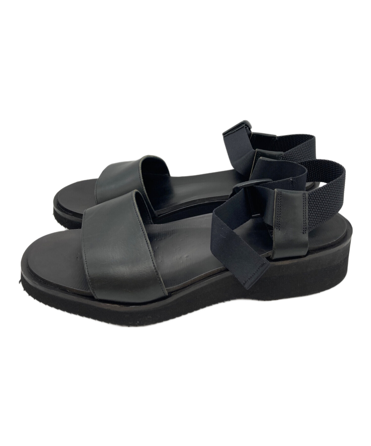 中古・古着通販】FOOTWORKS (フットワークス) レザーサンダル ブラック