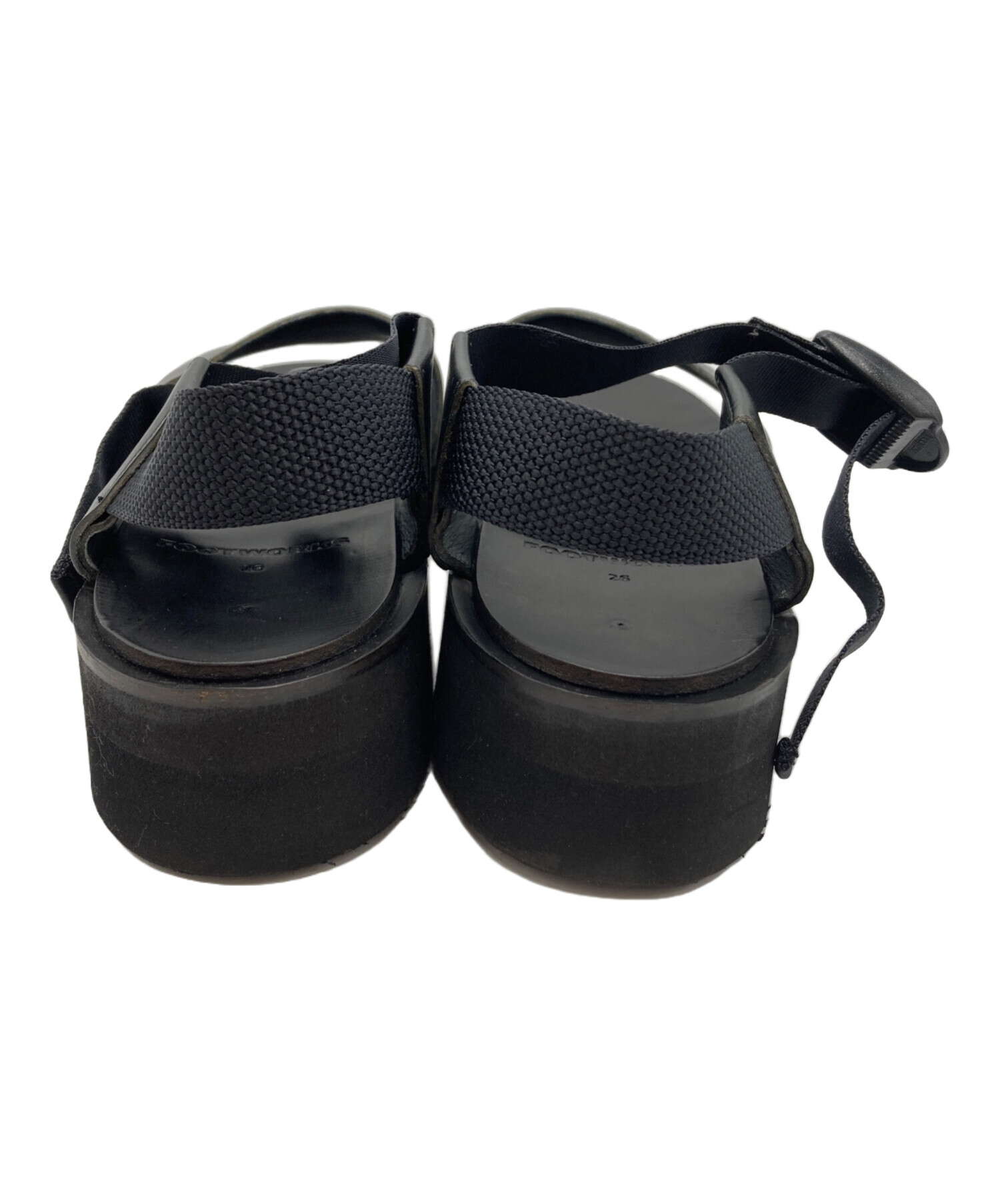 中古・古着通販】FOOTWORKS (フットワークス) レザーサンダル ブラック
