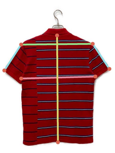中古・古着通販】LACOSTE (ラコステ) 切替ポロシャツ レッド サイズ