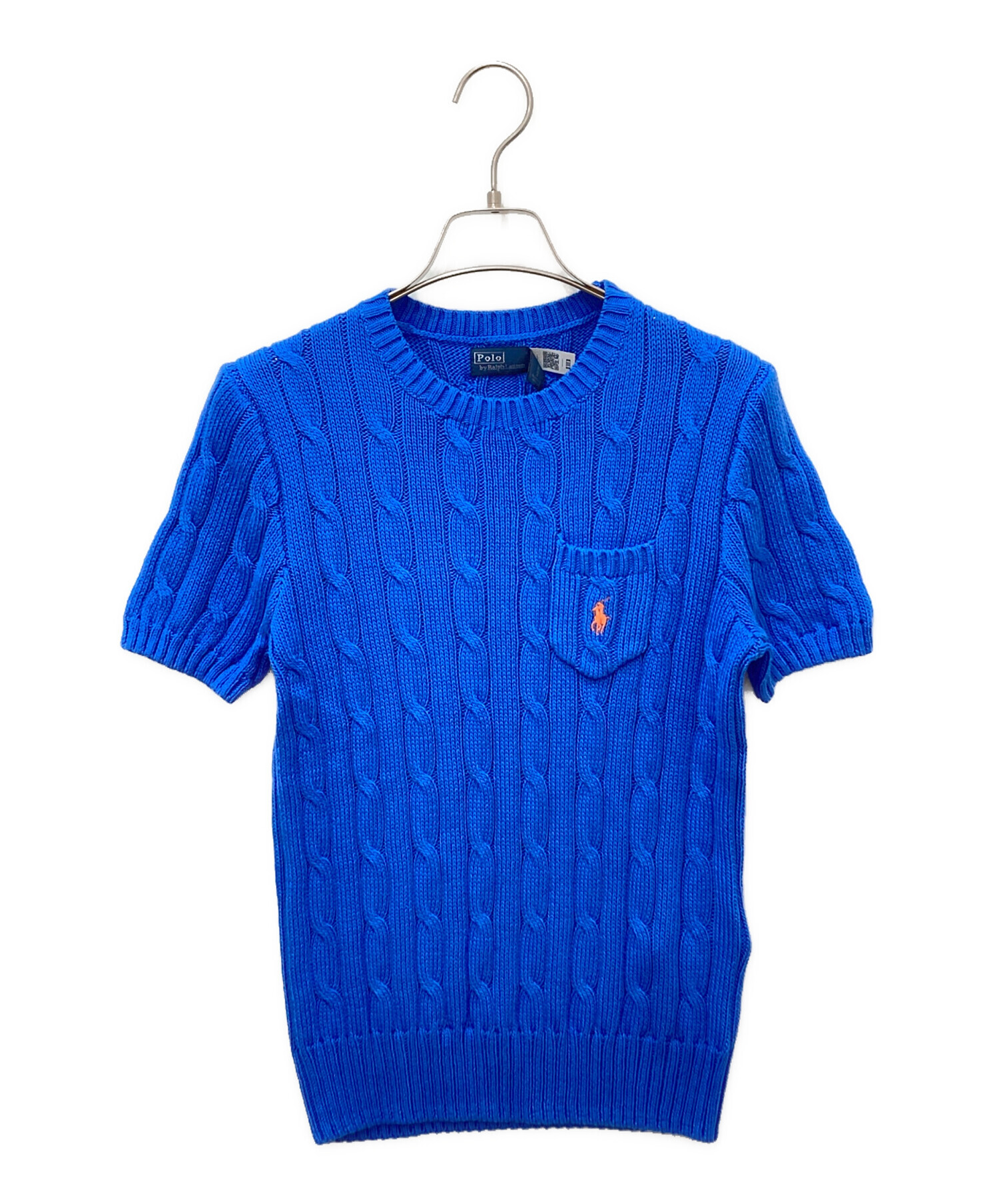 Polo Ralph Lauren 半袖ニット　ポロ　ラルフローレン　ブルー 中古・古着通販】POLO RALPH LAUREN (ポロ・ラルフローレン) ポロ刺繍