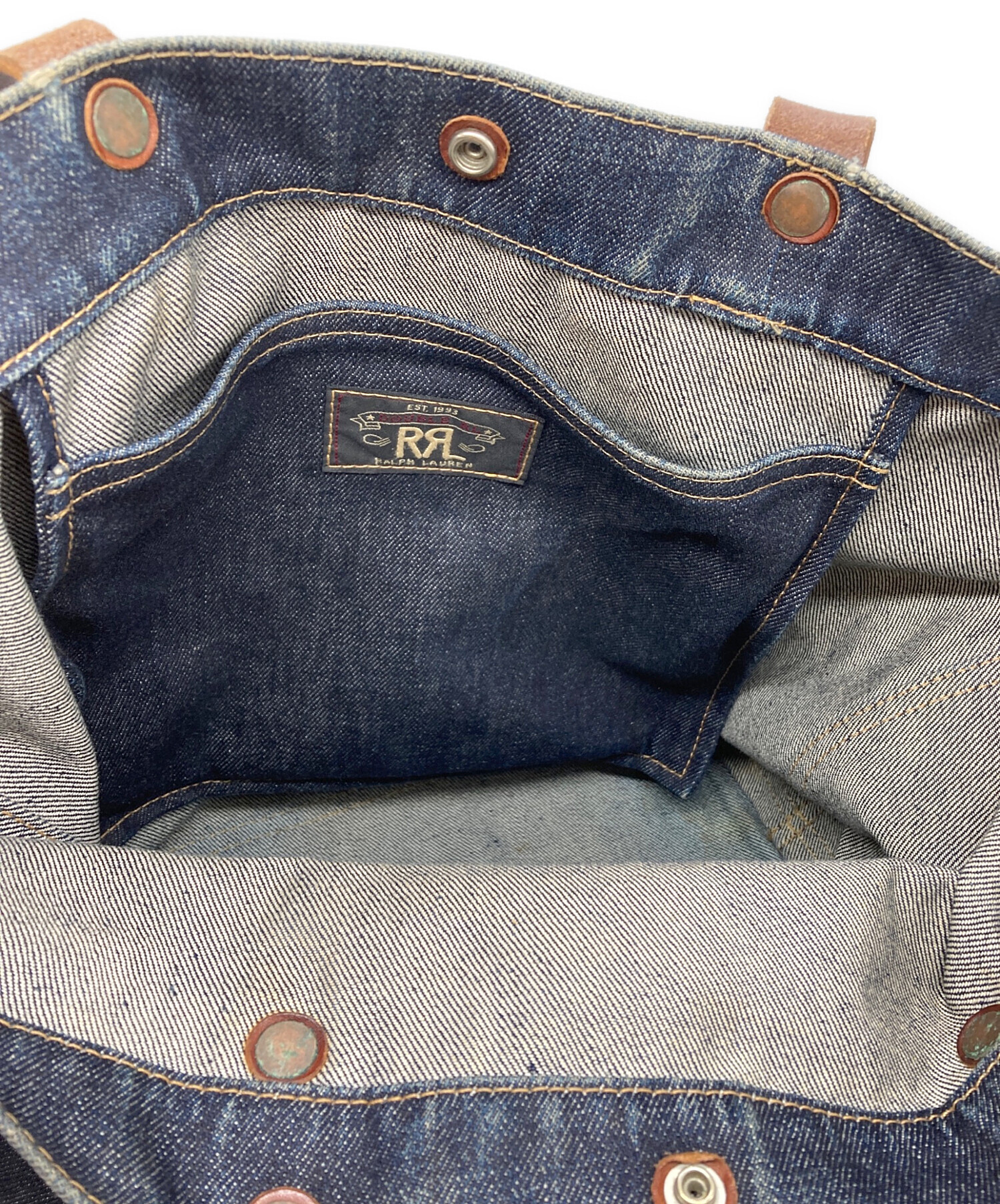 中古・古着通販】RRL (ダブルアールエル) デニムトートバッグ ブルー