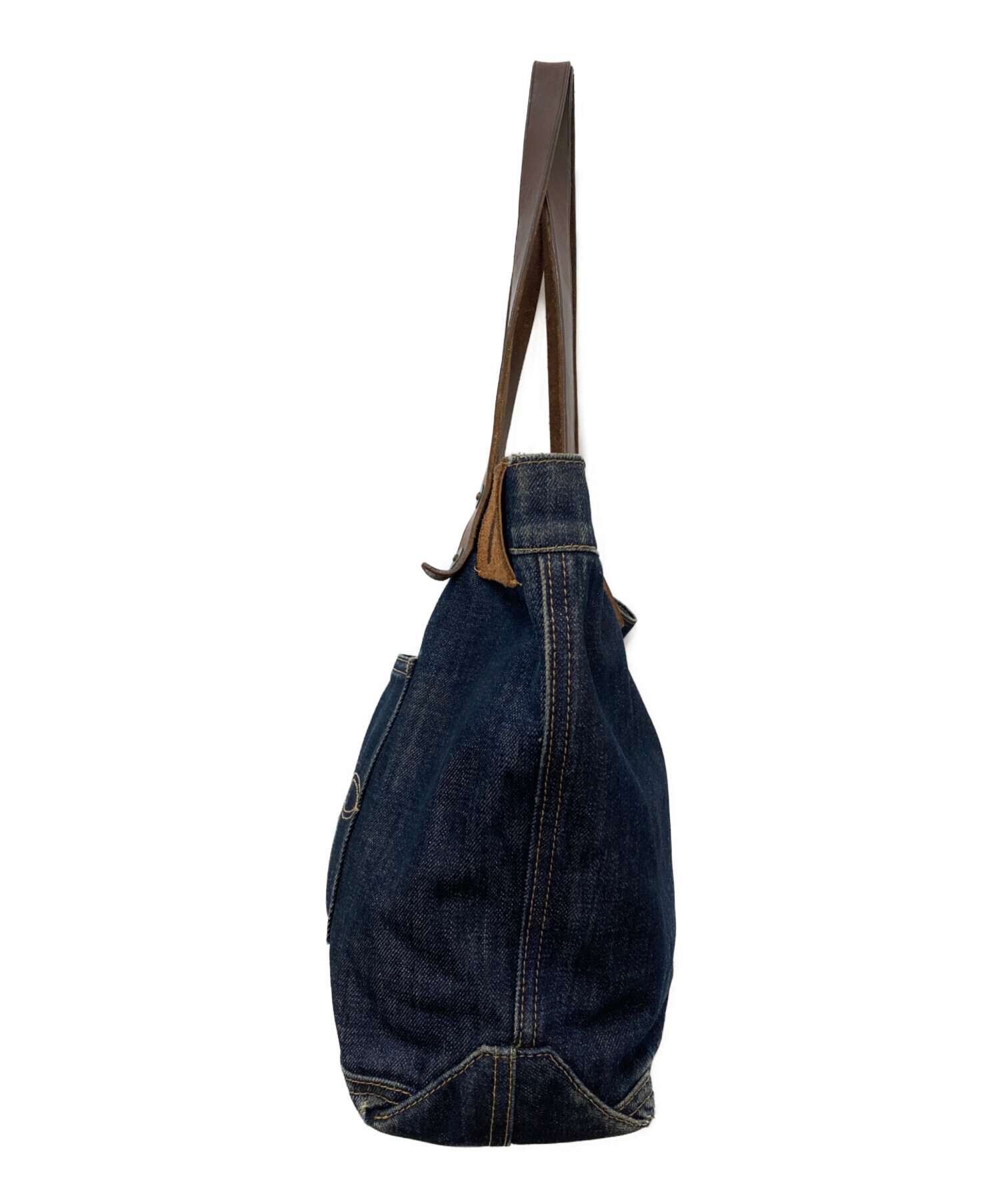 RRL デニムトートバッグ 中古・古着通販】RRL (ダブルアールエル) デニムトートバッグ ブルー