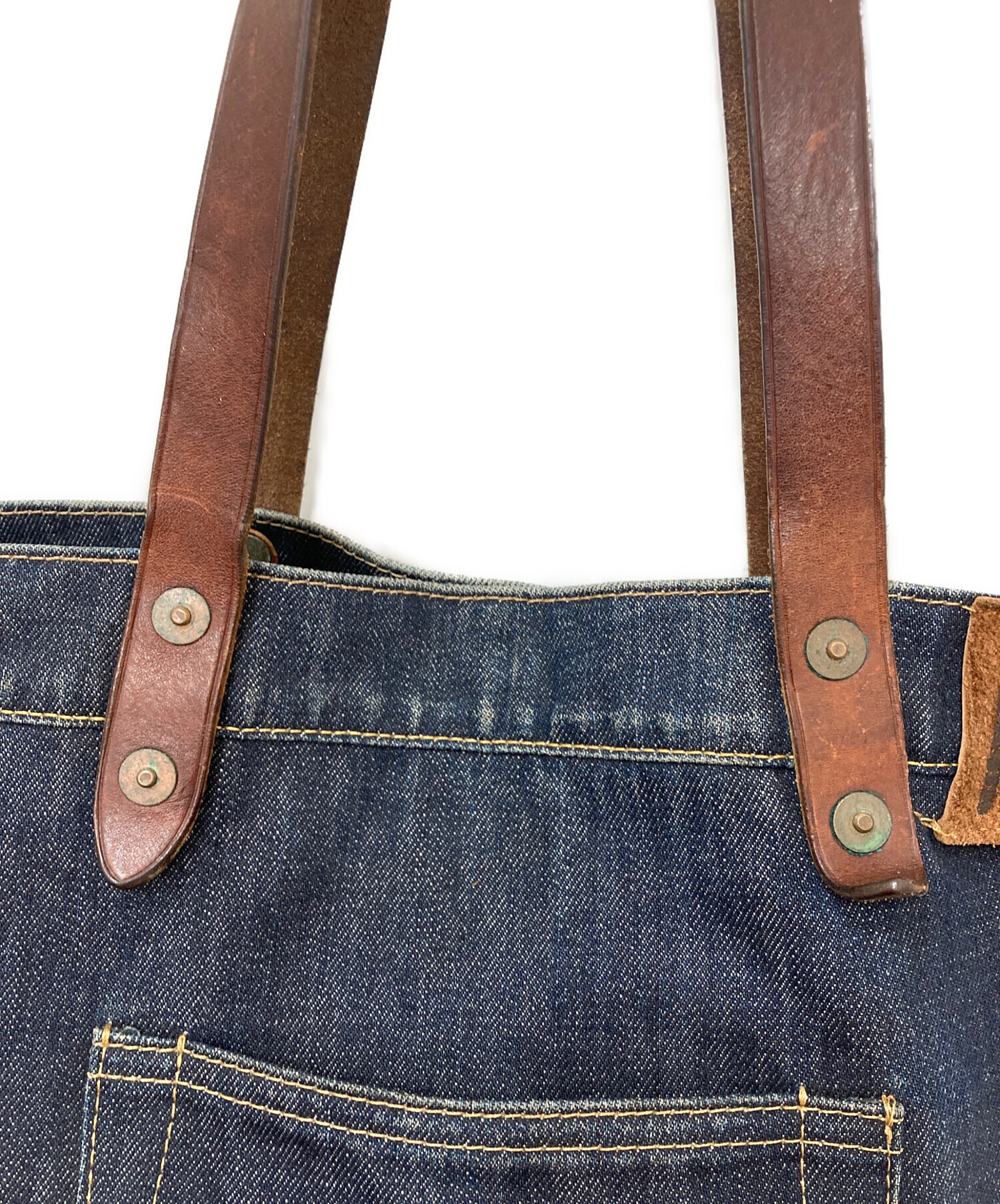 中古・古着通販】RRL (ダブルアールエル) デニムトートバッグ ブルー