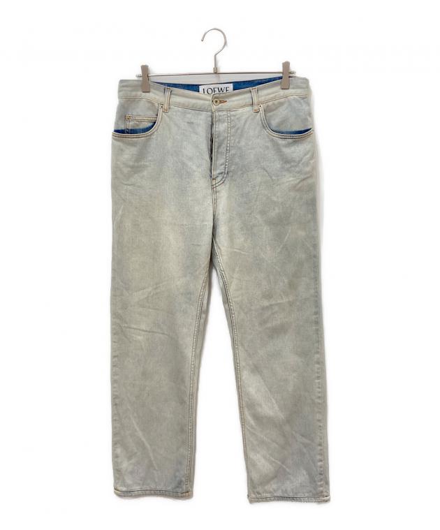 中古・古着通販】LOEWE (ロエベ) 加工デニムパンツ インディゴ サイズ 