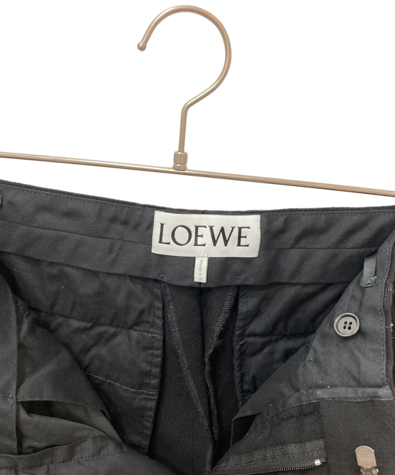 中古・古着通販】LOEWE (ロエベ) ウールスラックス ブラック サイズ:44