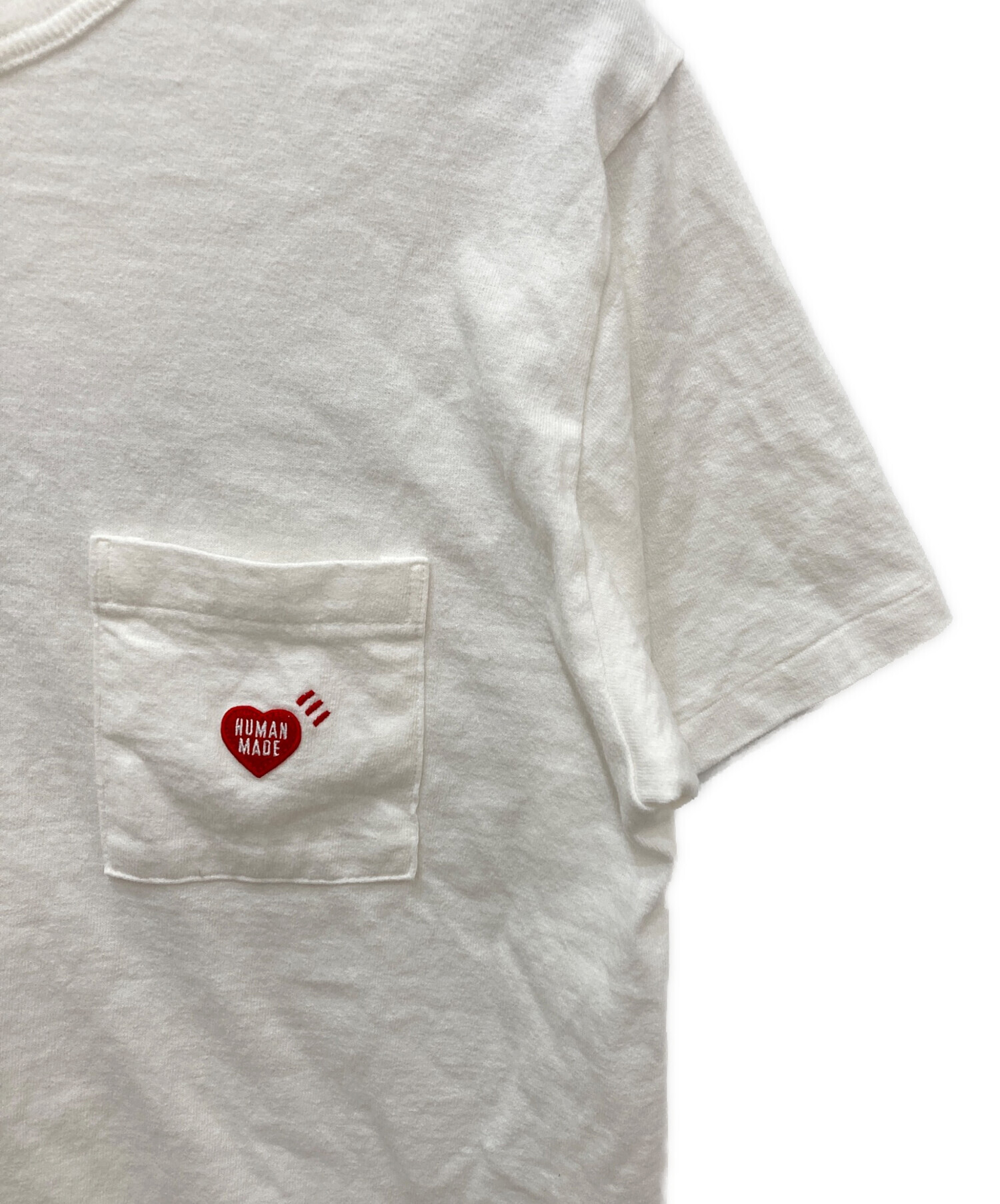 HUMAN MADE ポケット付き Tシャツ ホワイト 中古・古着通販】HUMAN MADE (ヒューマンメイド) ポケットTシャツ