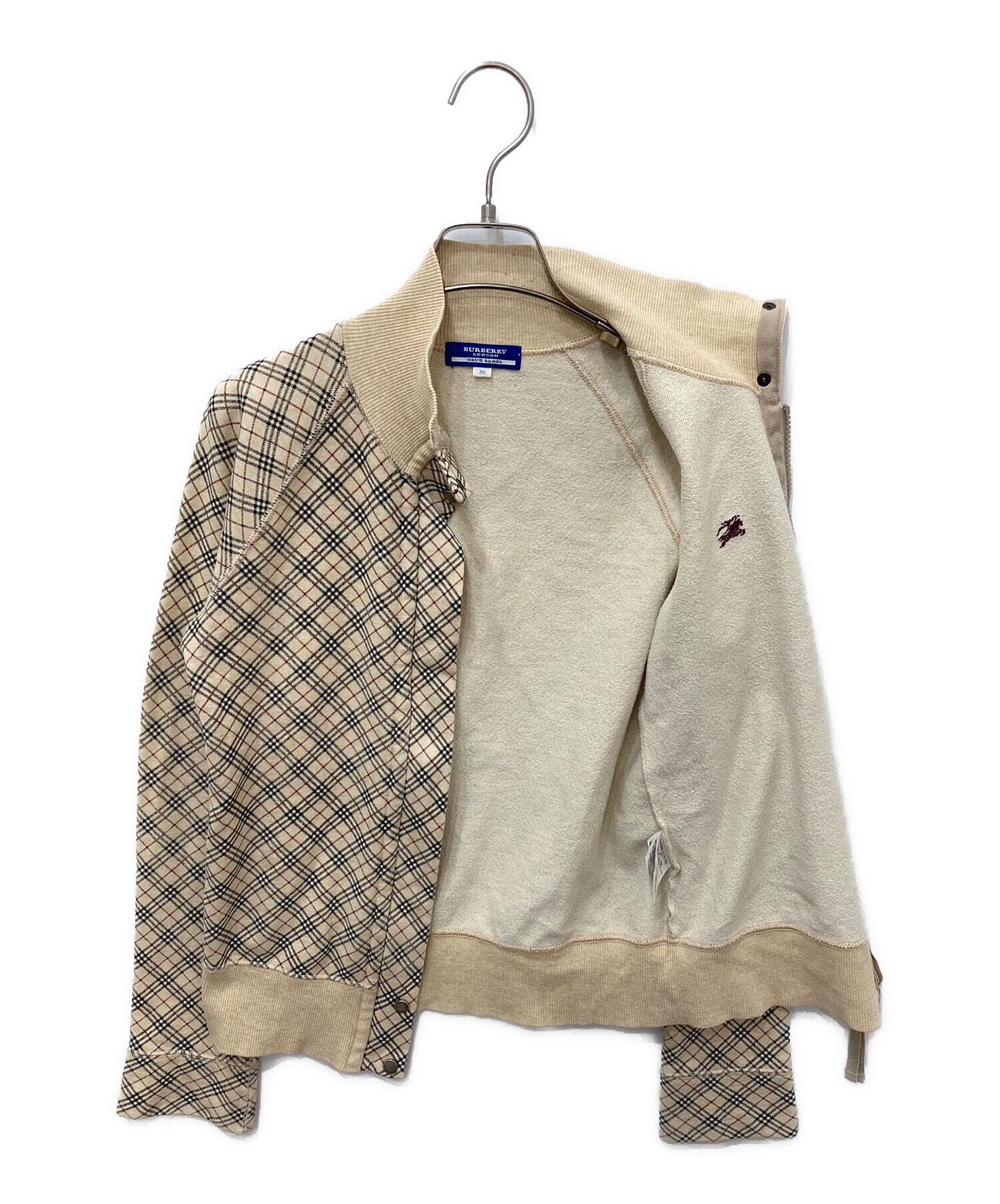 バーバリーブルーレーベル ノバチェック柄 ジップアップ トラックジャケット 38 中古・古着通販】BURBERRY BLUE LABEL (バーバリー ブルー レーベル