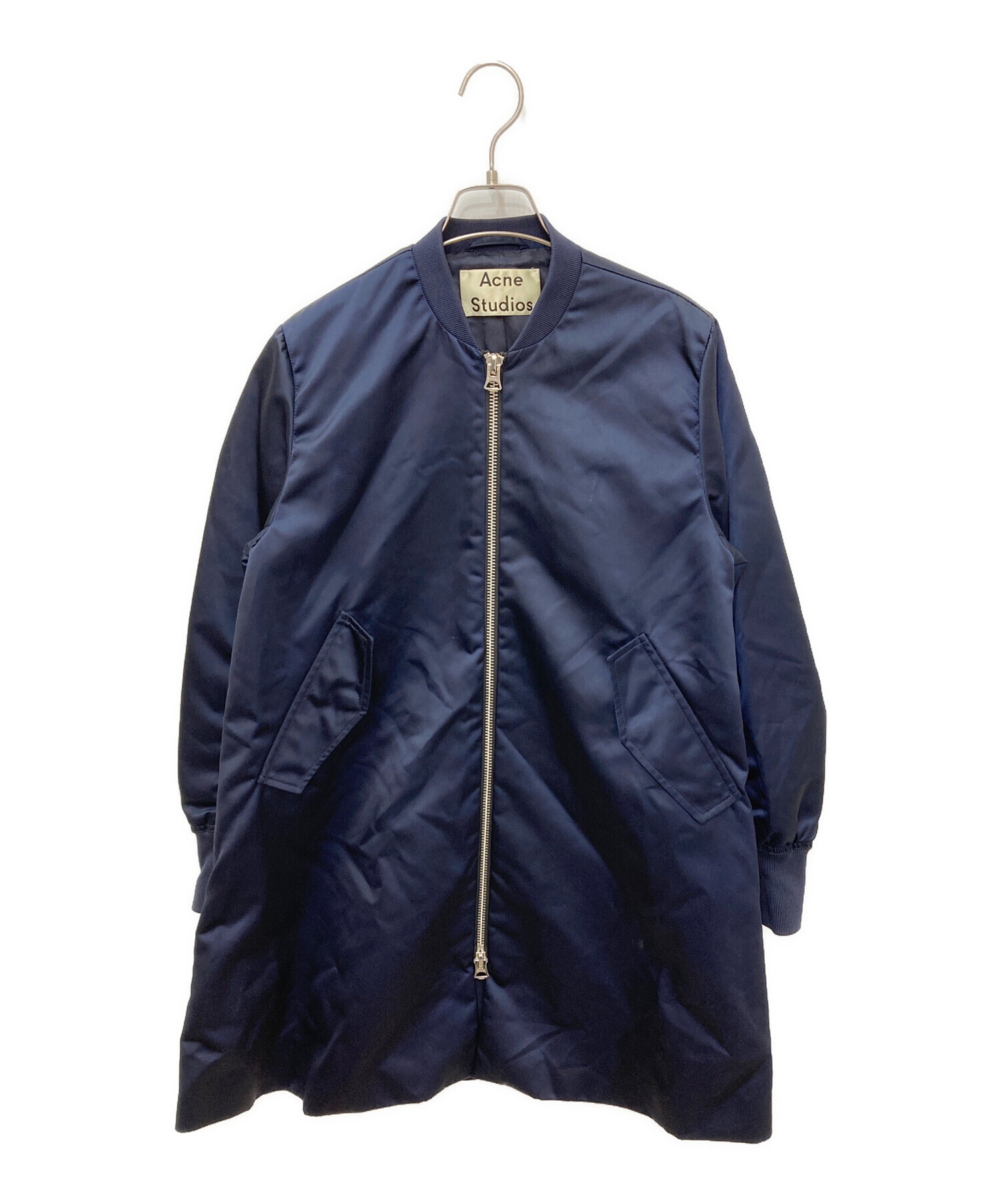 極美品　アクネスタジオ Acne Studios MA-1タイプブルゾン 紺46 中古・古着通販】ACNE STUDIOS (アクネ ストゥディオズ) ロングMA-1