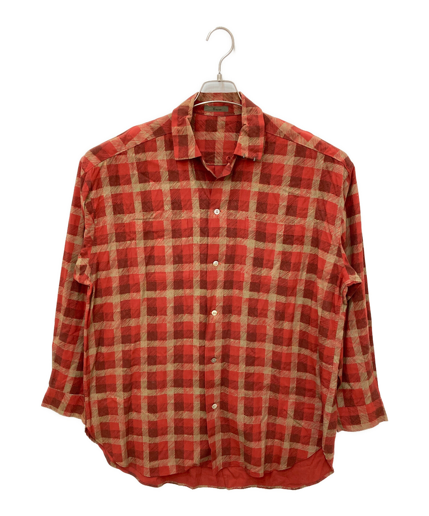 中古・古着通販】Y'S for men (ワイズフォーメン) ロングチェック長袖