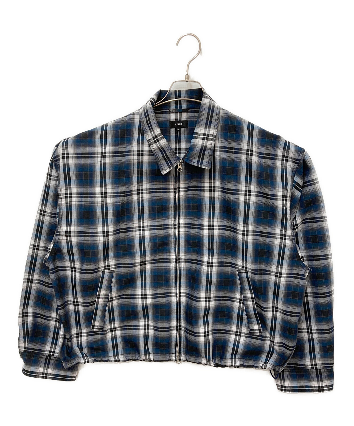 中古・古着通販】BEAMS (ビームス) ショート チェック ブルゾン ブルー