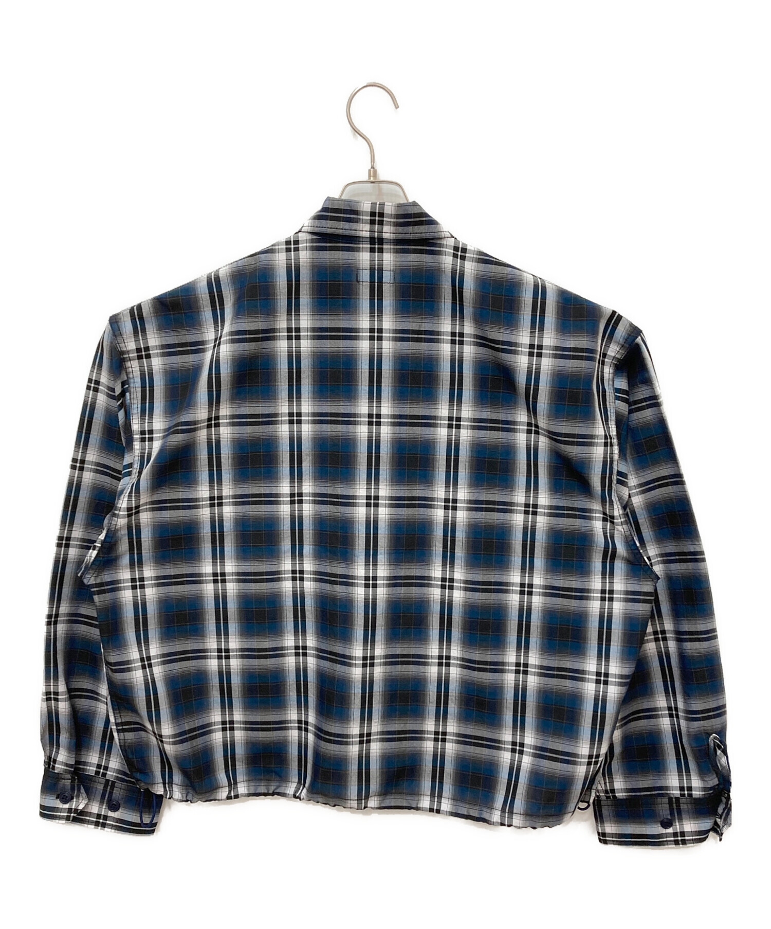 BEAMS ビームス ブルゾン（その他） L 黒x白(チェック) 【古着】【中古】 中古・古着通販】BEAMS (ビームス) ショート チェック ブルゾン ブルー