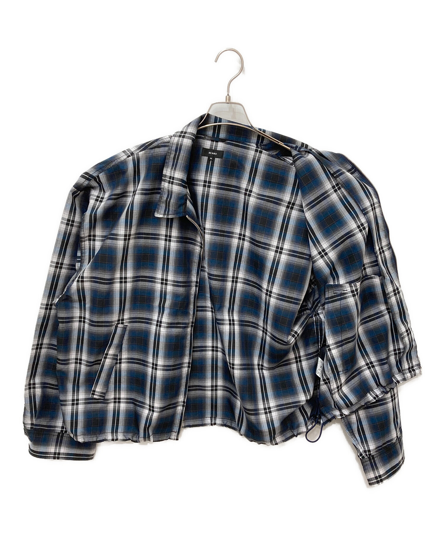 中古・古着通販】BEAMS (ビームス) ショート チェック ブルゾン ブルー