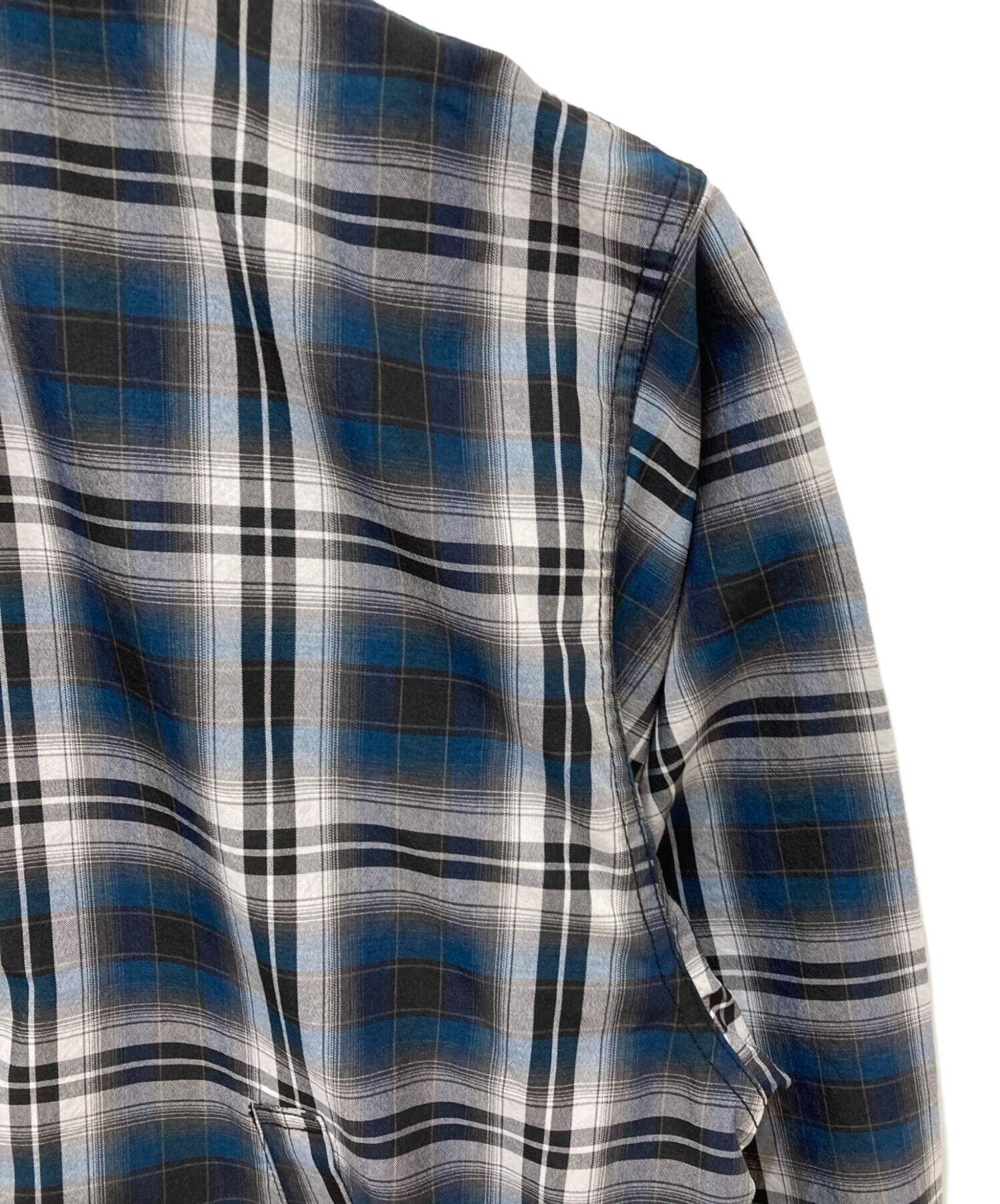 中古・古着通販】BEAMS (ビームス) ショート チェック ブルゾン ブルー