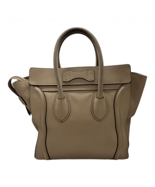 み*く様 売り切りセリーヌ　ラゲージマイクロショッパー　ベージュ　内部汚れ　ヨレ 中古・古着通販】CELINE (セリーヌ) ラゲージ マイクロショッパー