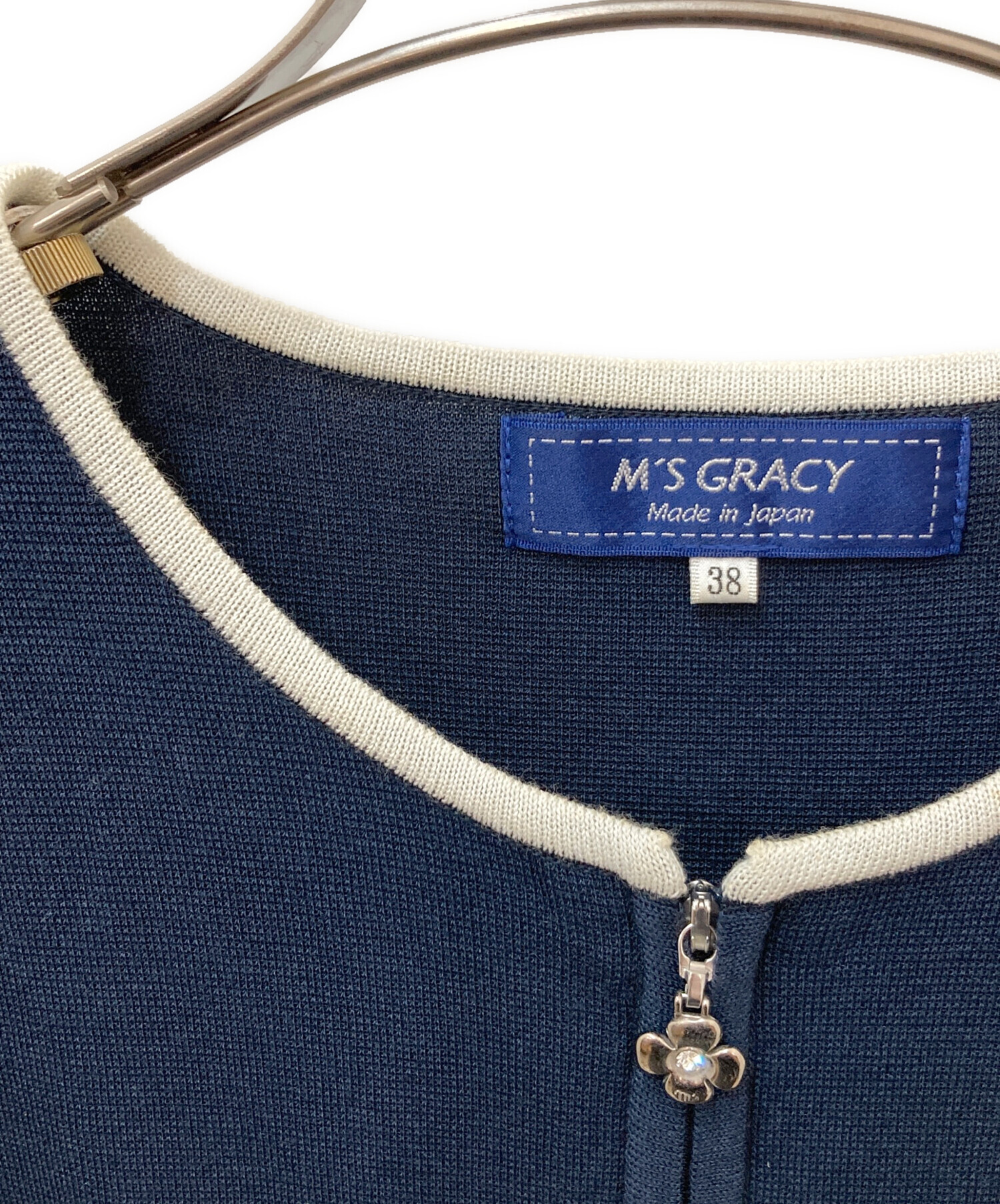 M'S GRACY ネイビー カーディガン 38 中古・古着通販】M'S GRACY (エムズグレイシー) 薄手カーディガン