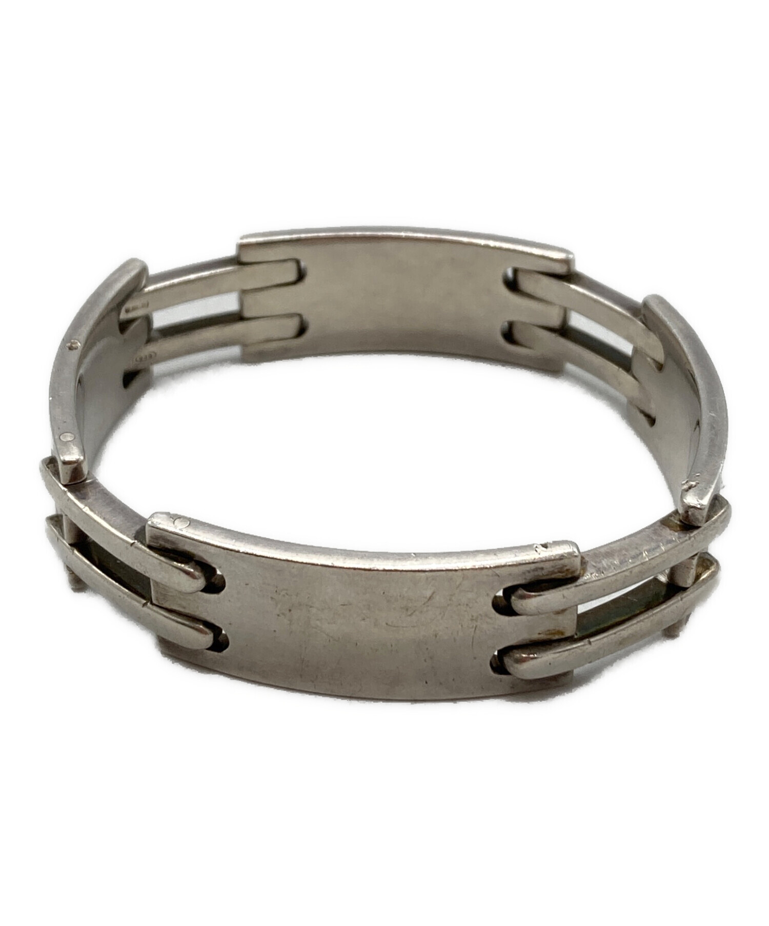 中古・古着通販】GUCCI (グッチ) プレートリンクブレスレット シルバー