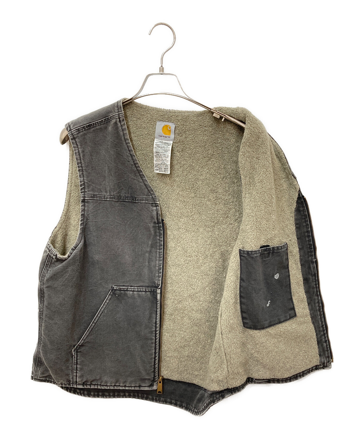 ニ*ル様 70〜80s carhartt カーハート　ベスト 中古・古着通販】CarHartt (カーハート) デニムボアベスト ブラック