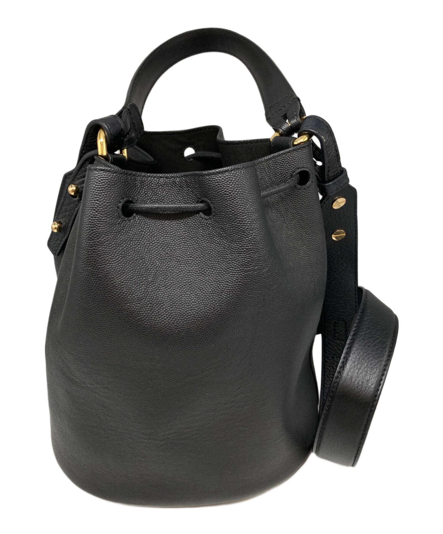 中古・古着通販】FURLA (フルラ) 巾着型ショルダーバック ブラック 