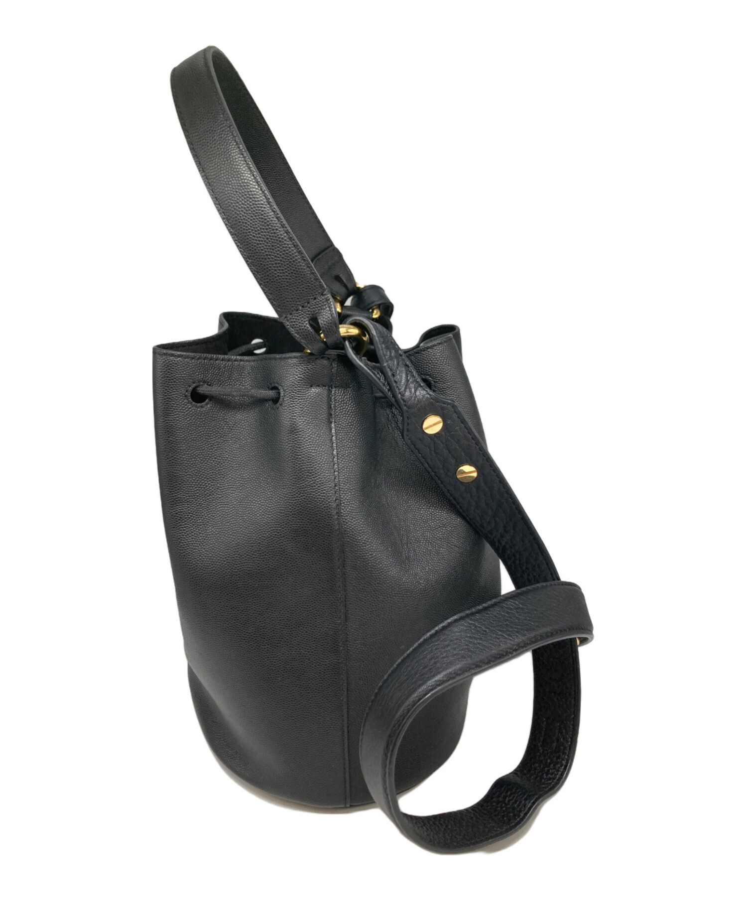 中古・古着通販】FURLA (フルラ) 巾着型ショルダーバック ブラック 
