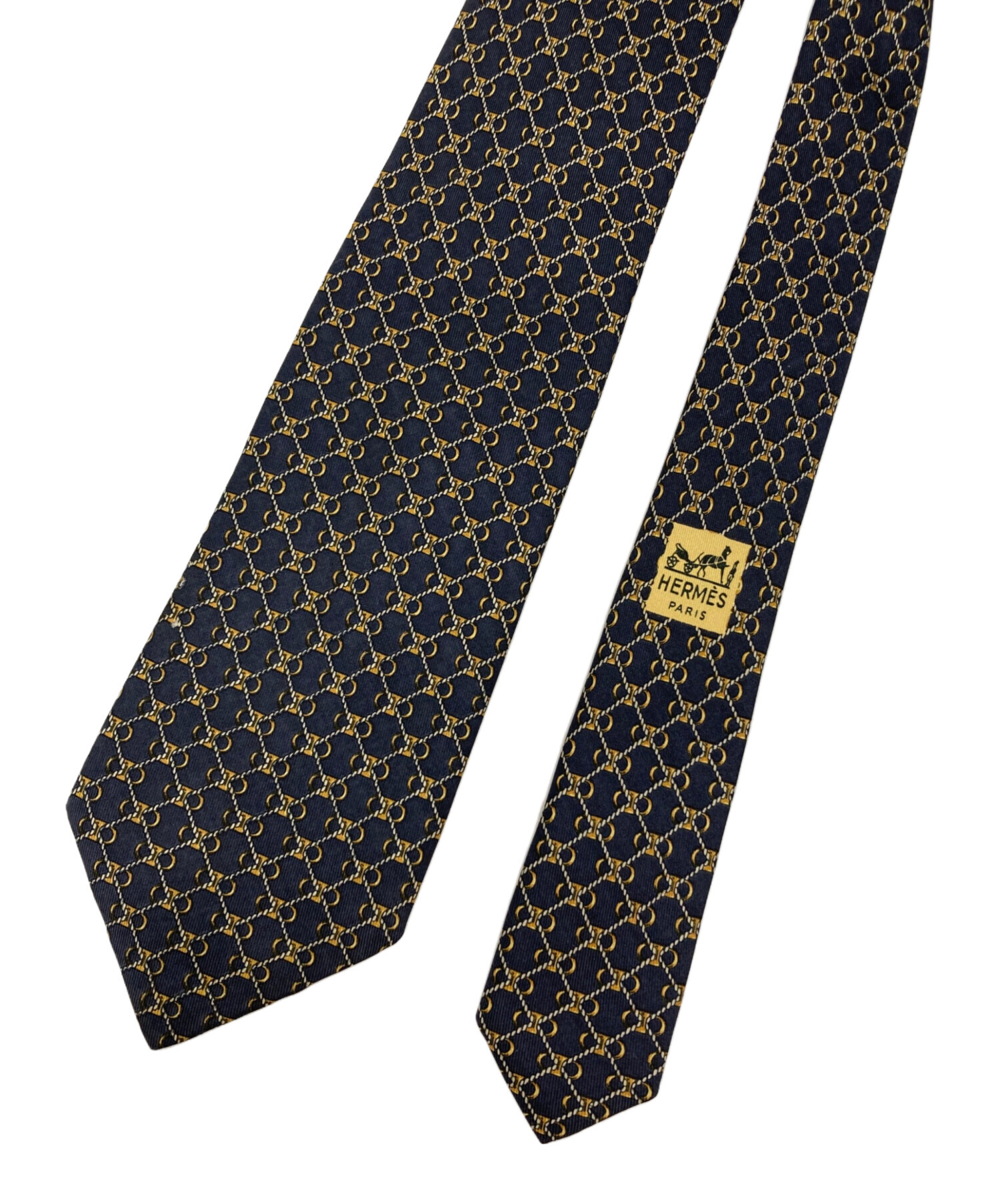 中古・古着通販】HERMES (エルメス) シルクネクタイ ネイビー サイズ