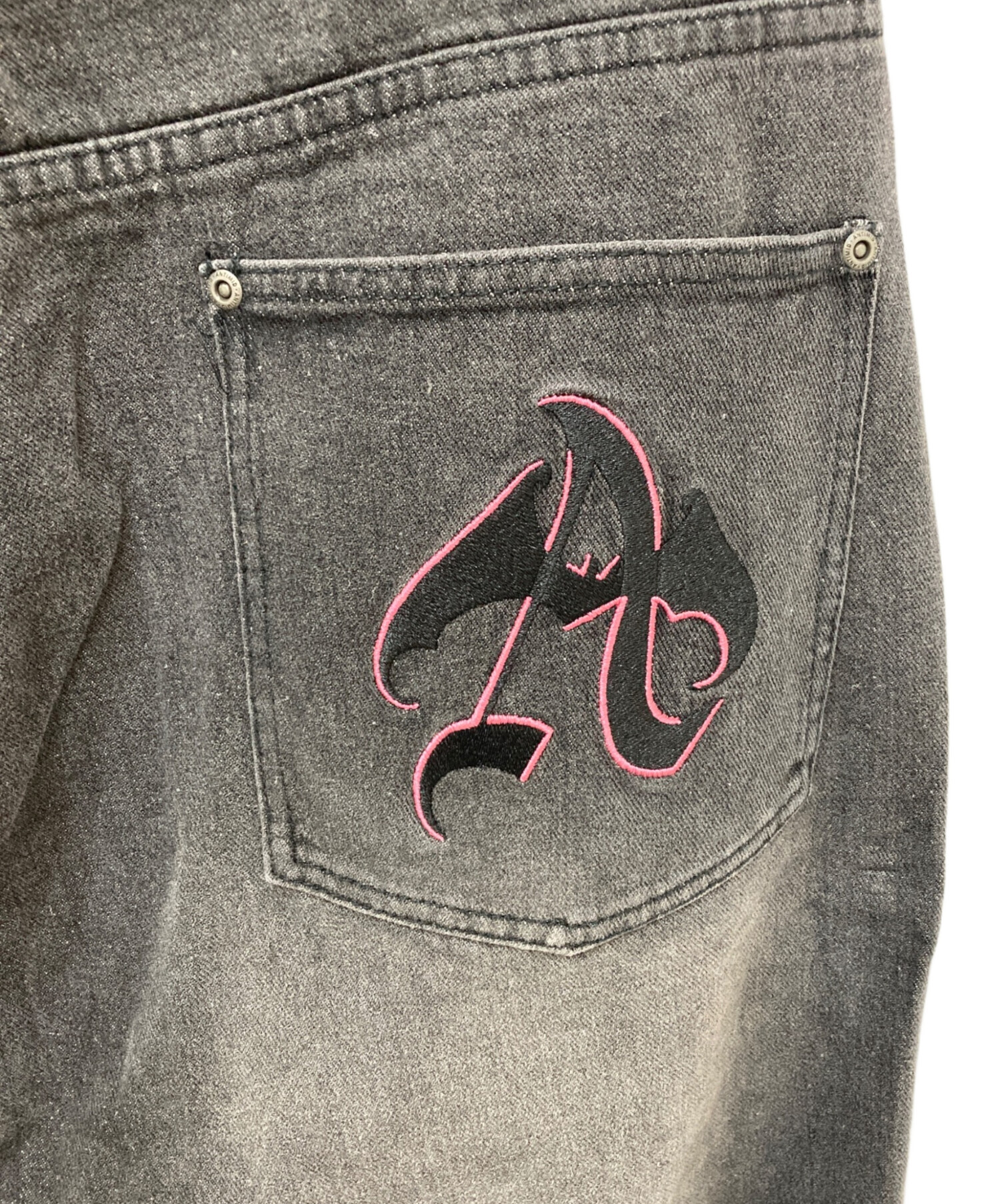 中古・古着通販】ANTIMID (アンチミッド) バギーデニムパンツ ブラック