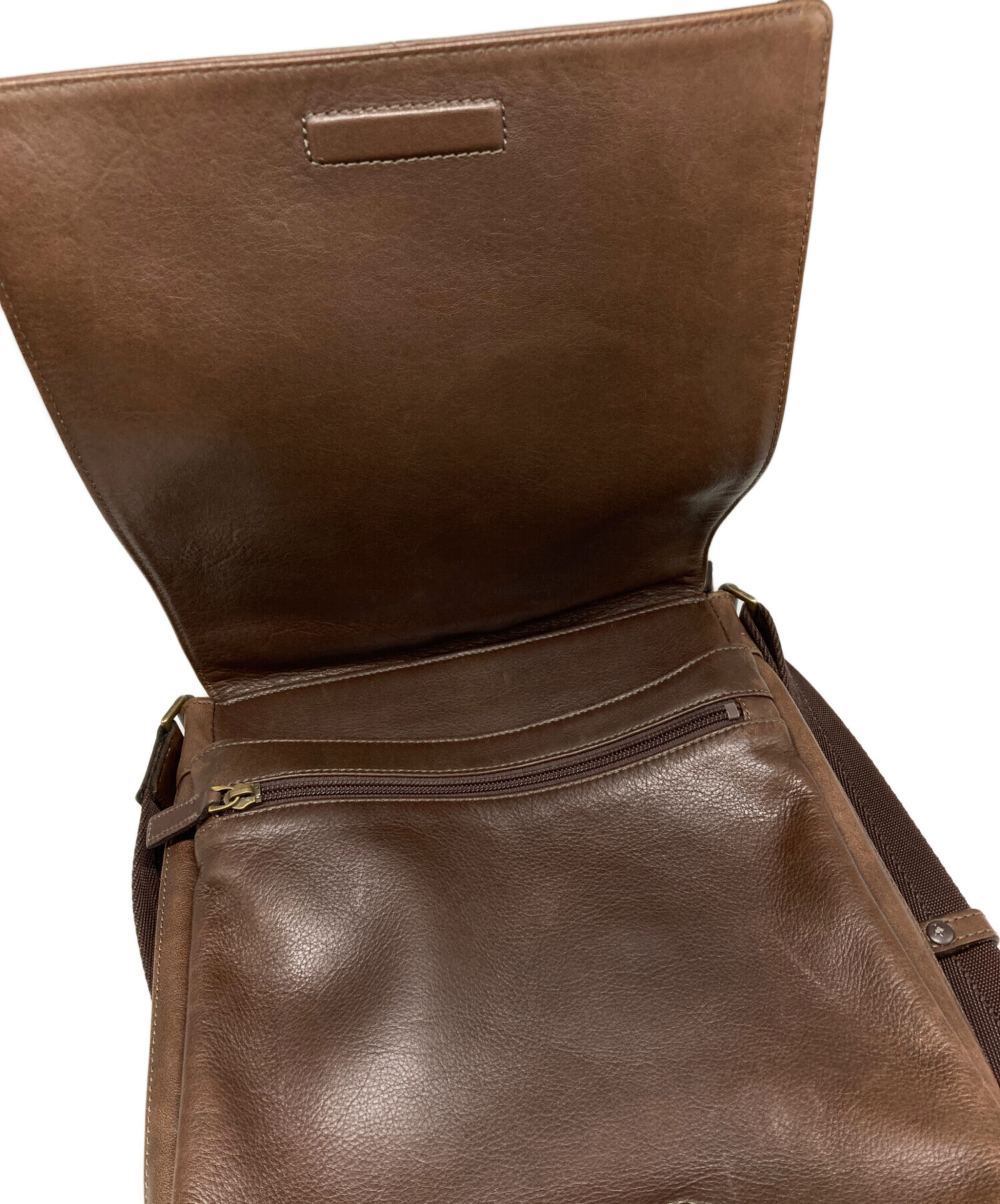 中古・古着通販】LANVIN (ランバン) レザーショルダーバッグ ブラウン