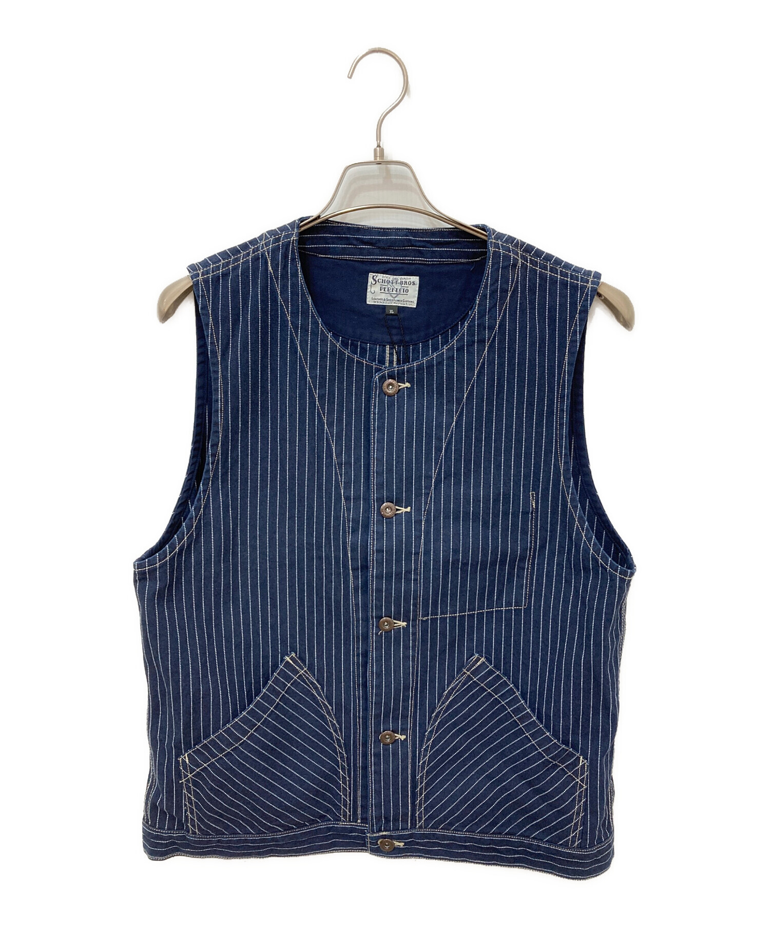 中古・古着通販】Schott (ショット) OLD HICKORY DENIM VEST ネイビー