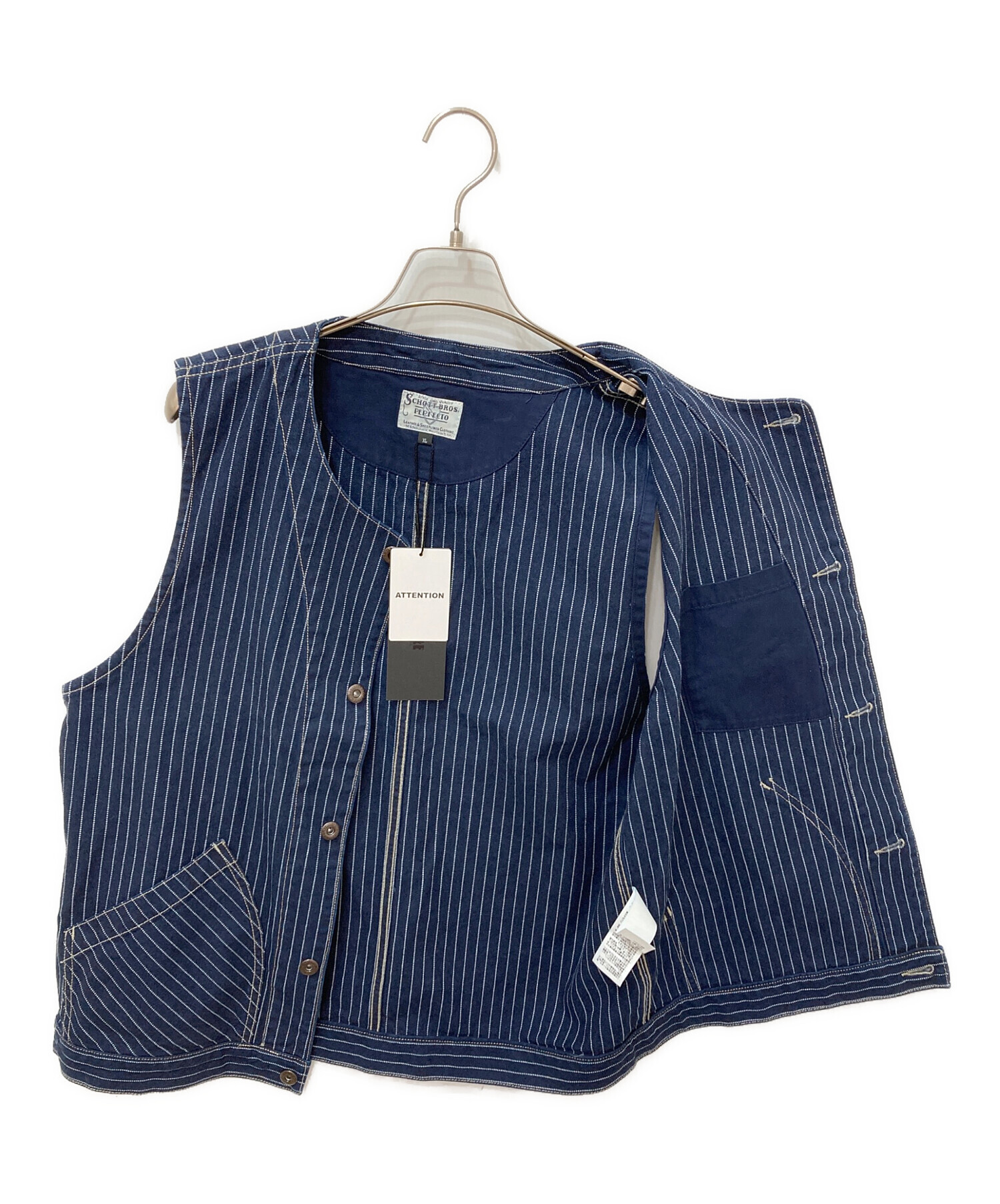 中古・古着通販】Schott (ショット) OLD HICKORY DENIM VEST ネイビー