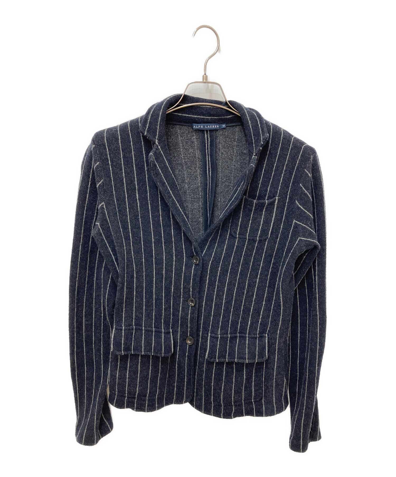 ラルフ　テーラードジャケット ネイビー　トレーナー生地　Sサイズ 中古・古着通販】RALPH LAUREN (ラルフローレン) テーラードジャケット