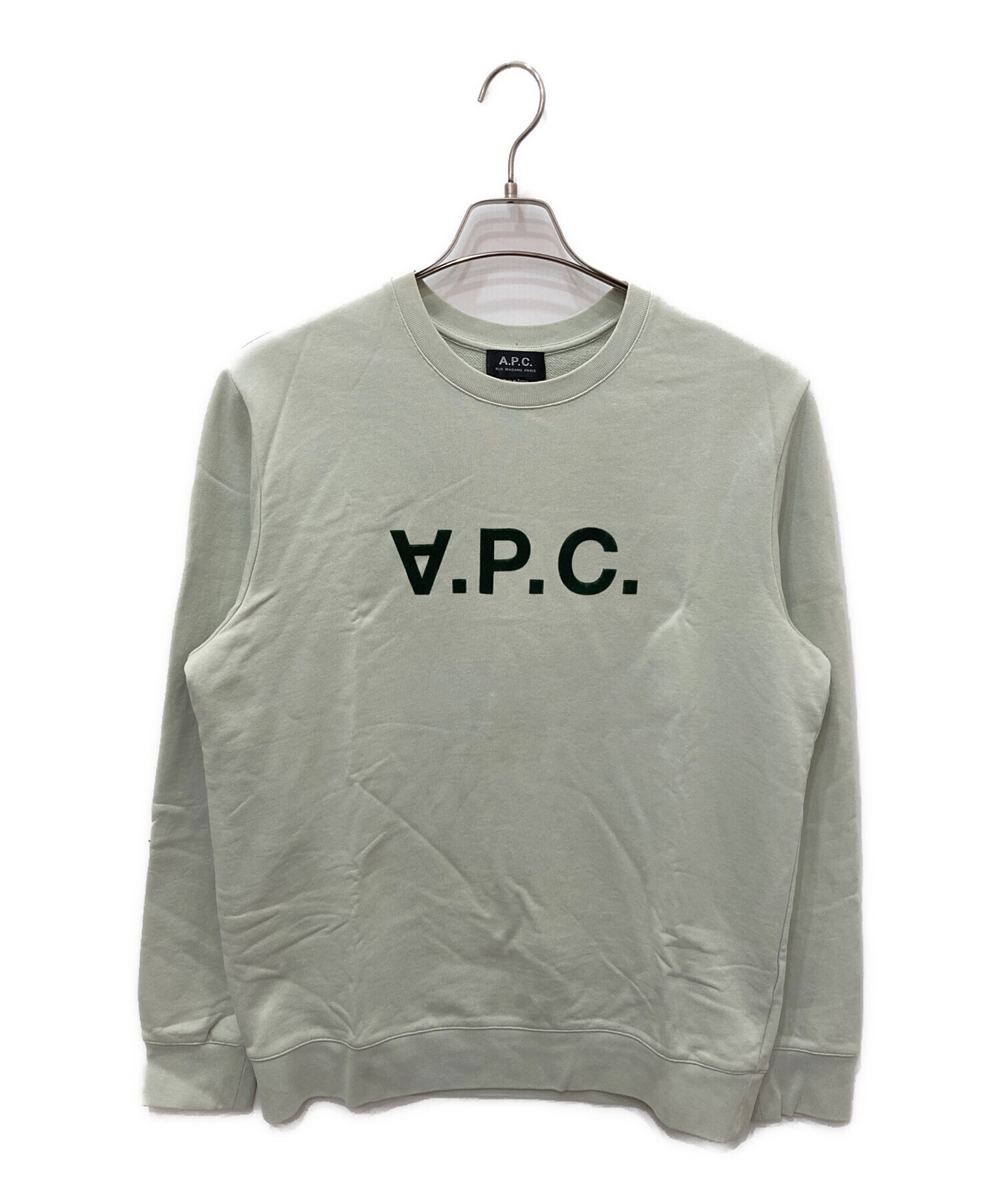 中古・古着通販】A.P.C. (アーペーセー) 反転ロゴスウェット グリーン 