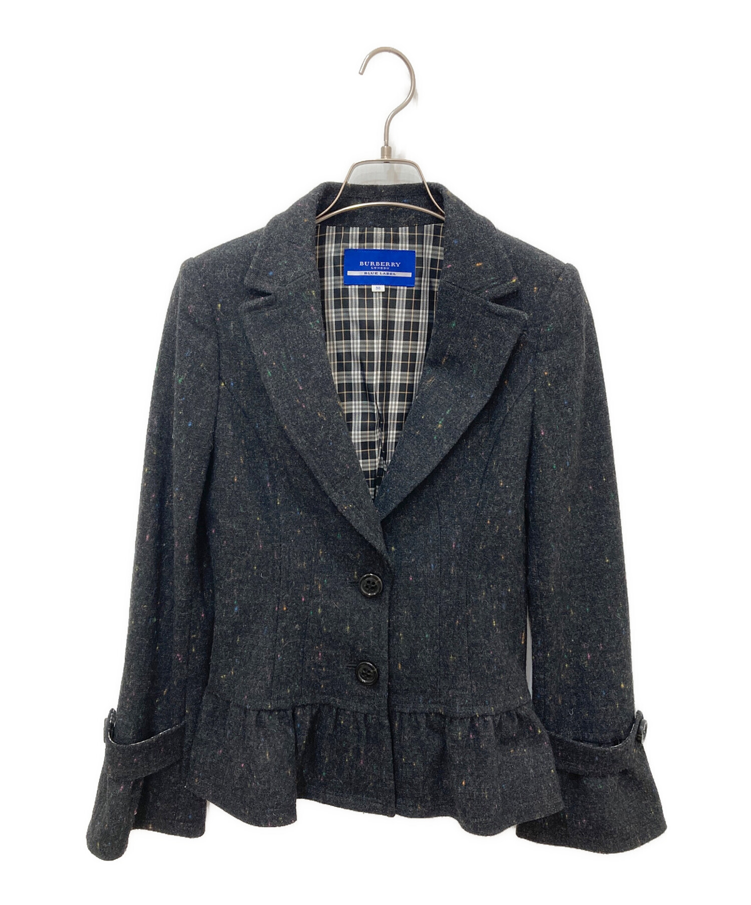 BURBERRY BLUE LABEL ノバチェック ジャケット ペプラム 中古・古着通販】BURBERRY BLUE LABEL (バーバリー ブルー レーベル