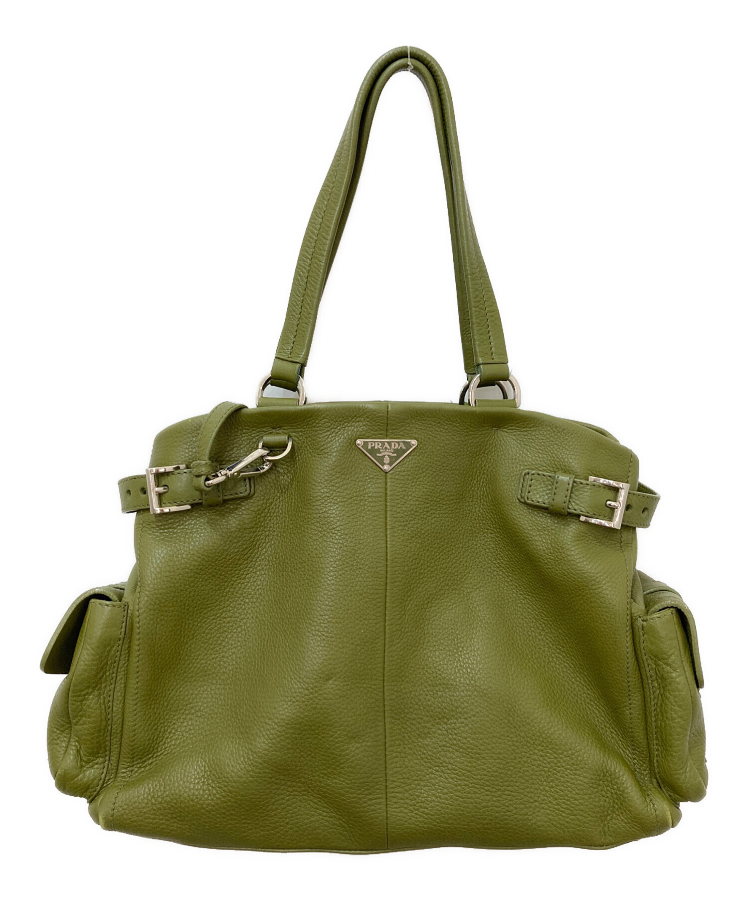中古・古着通販】PRADA (プラダ) レザートートバッグ グリーン