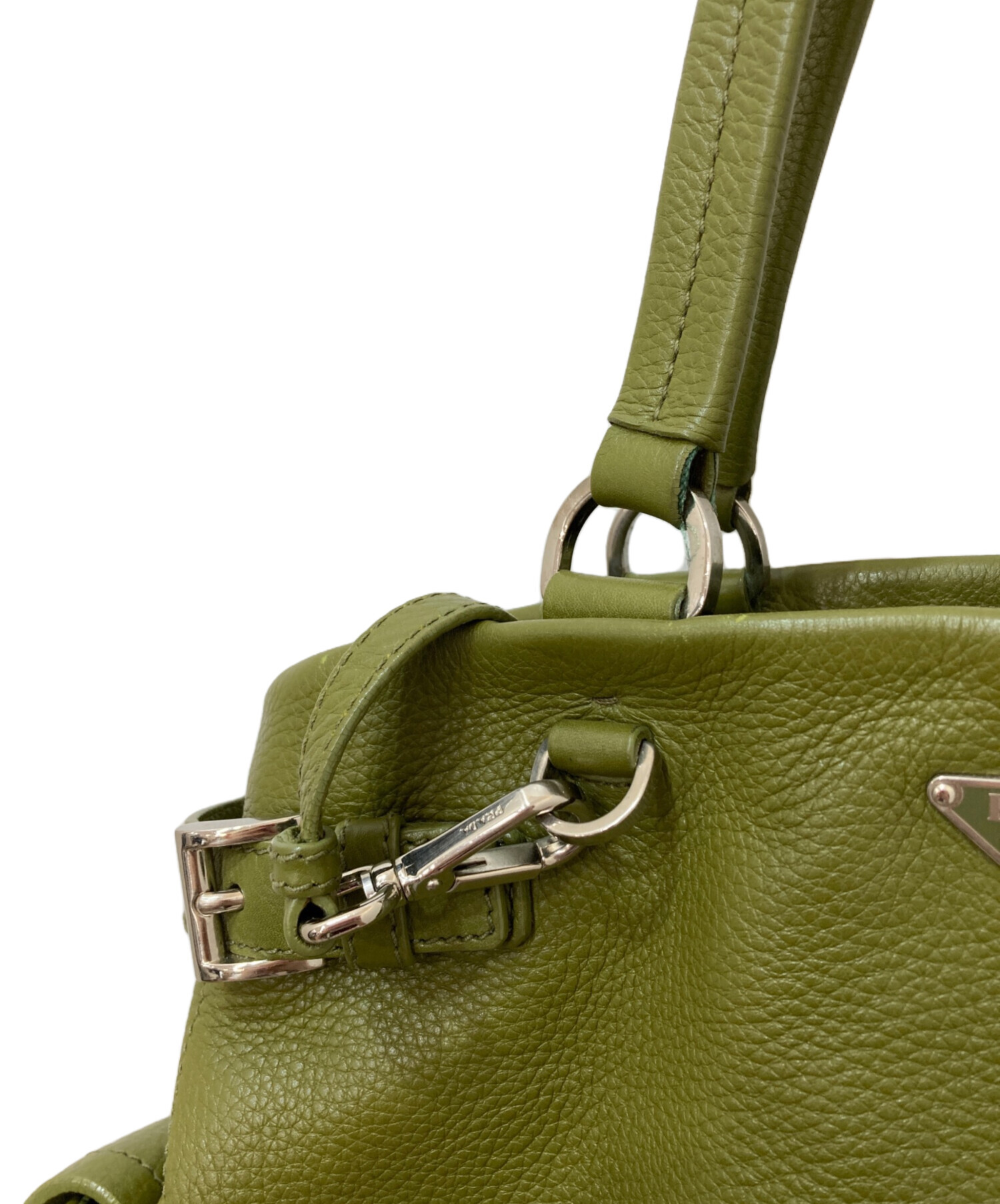 中古・古着通販】PRADA (プラダ) レザートートバッグ グリーン