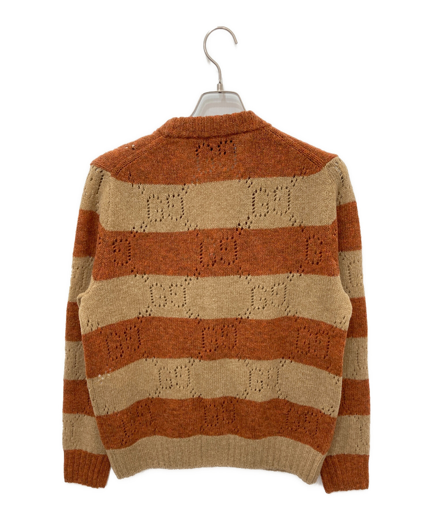 中古・古着通販】GUCCI (グッチ) GGボーダー カーディガン ブラウン