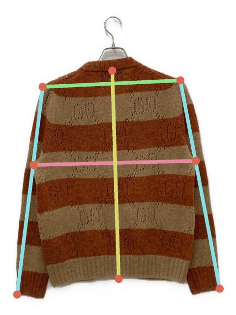 中古・古着通販】GUCCI (グッチ) GGボーダー カーディガン ブラウン