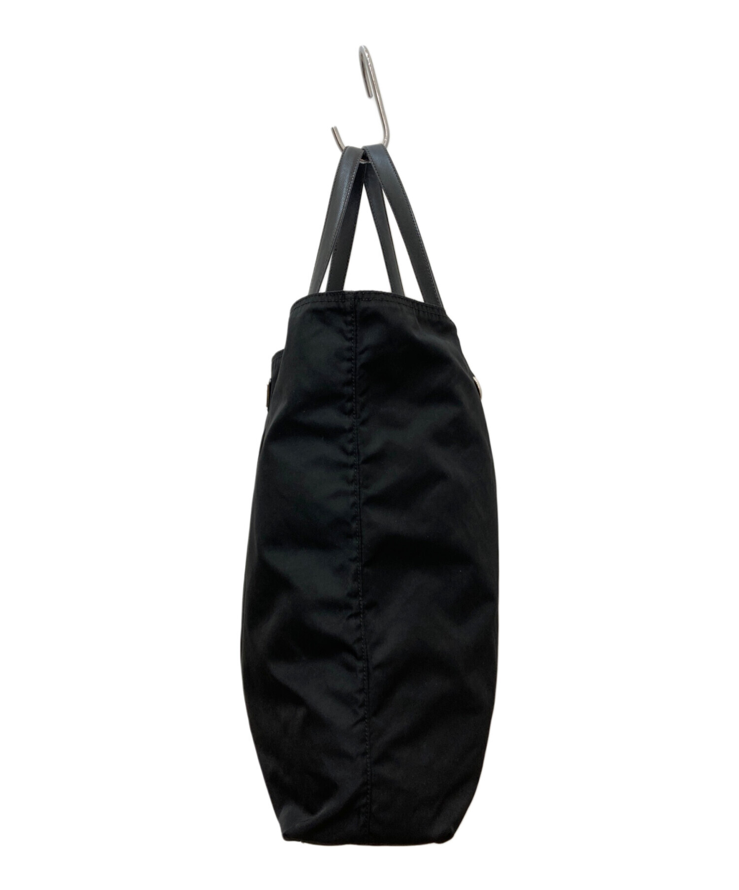 中古・古着通販】PRADA (プラダ) 三角プレートトートバッグ ブラック