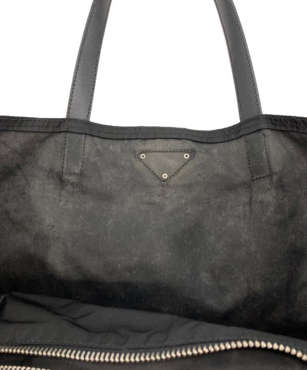 中古・古着通販】PRADA (プラダ) 三角プレートトートバッグ ブラック