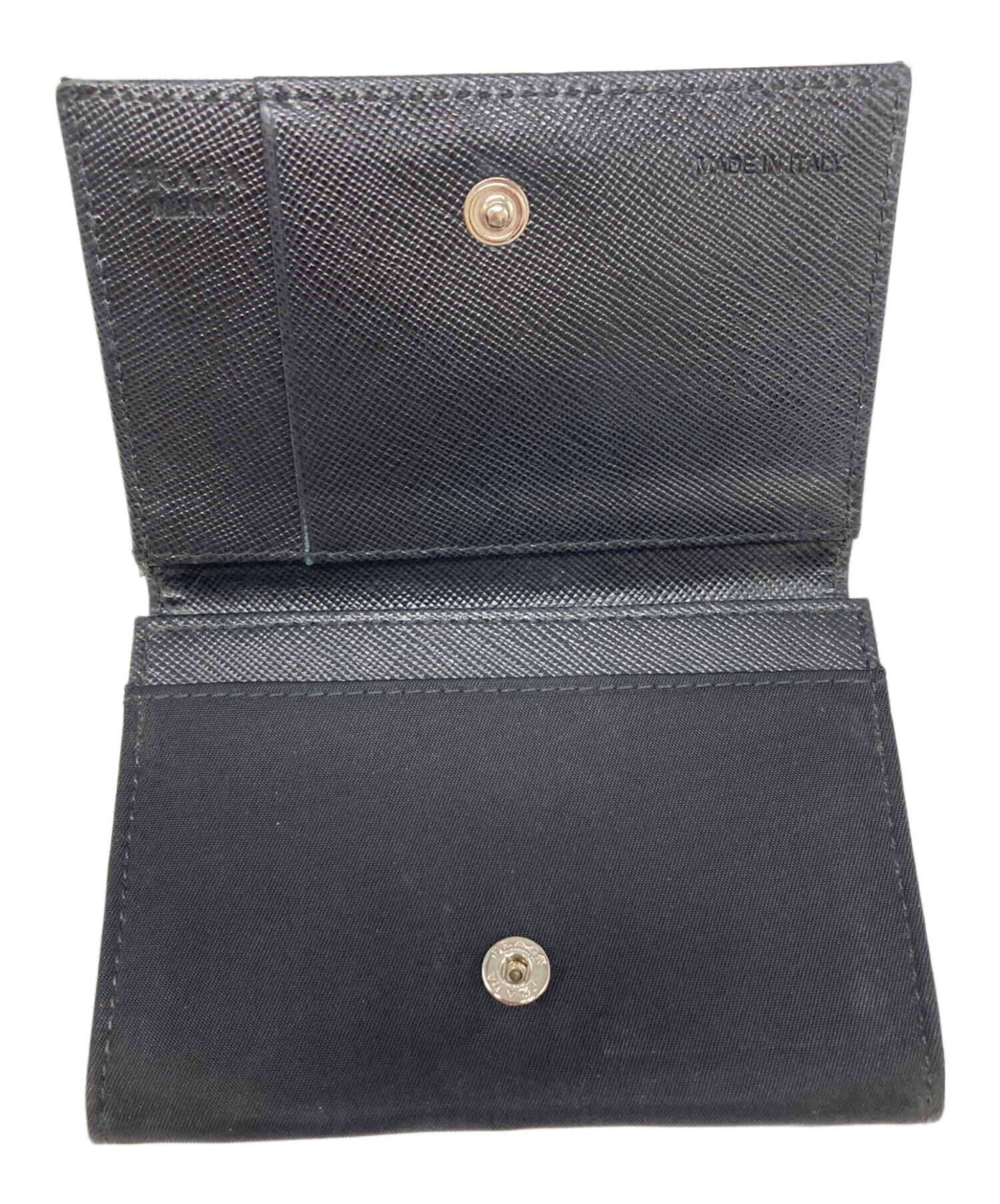 中古・古着通販】PRADA (プラダ) 三角プレートカードケース ブラック