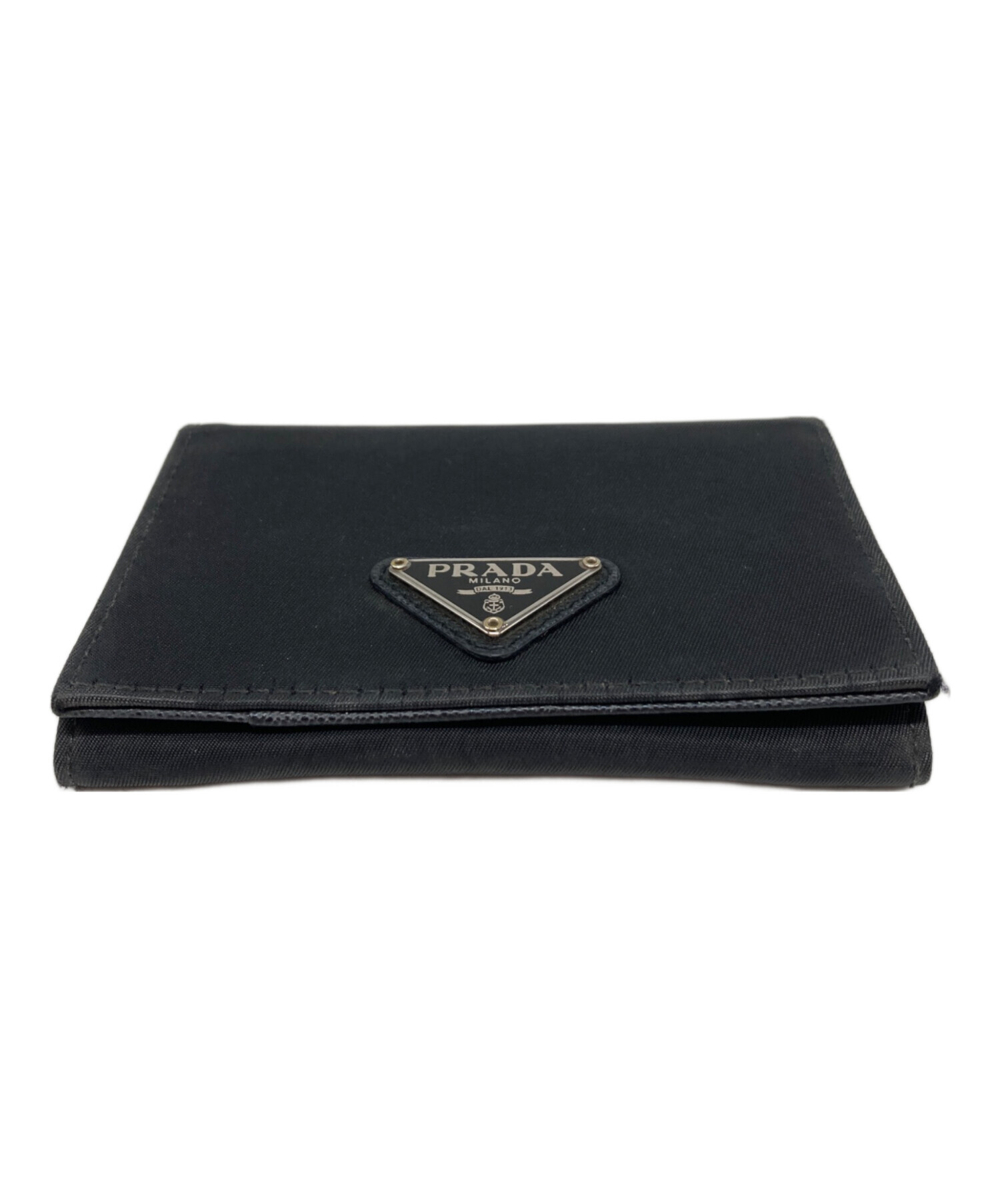 中古・古着通販】PRADA (プラダ) 三角プレートカードケース ブラック