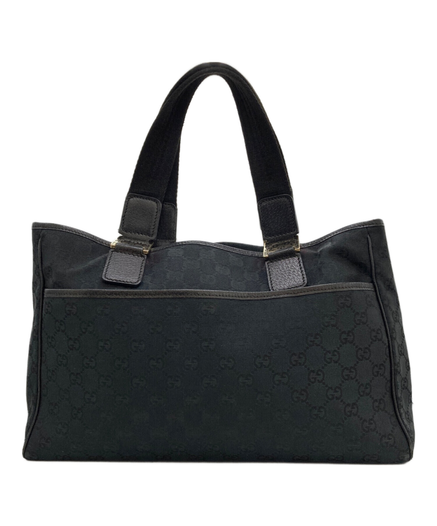 中古・古着通販】GUCCI (グッチ) GGキャンバスハンドバッグ ブラック