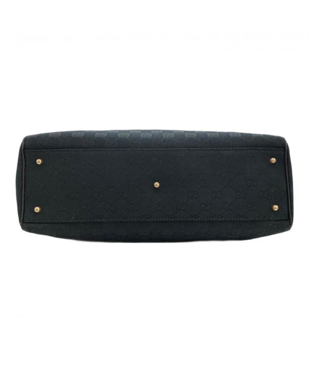 中古・古着通販】GUCCI (グッチ) GGキャンバスハンドバッグ ブラック