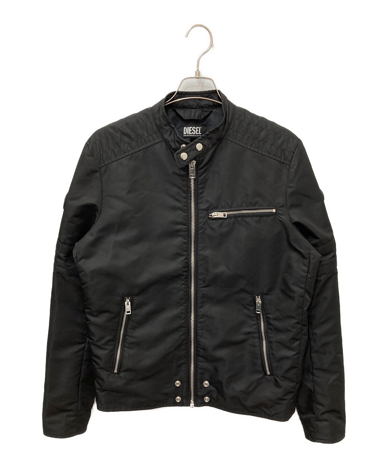 極美品✨ DIESEL シングルライダース J-GLORY 黒 M ナイロン 中古・古着通販】DIESEL (ディーゼル) J-GLORY ライダースジャケット