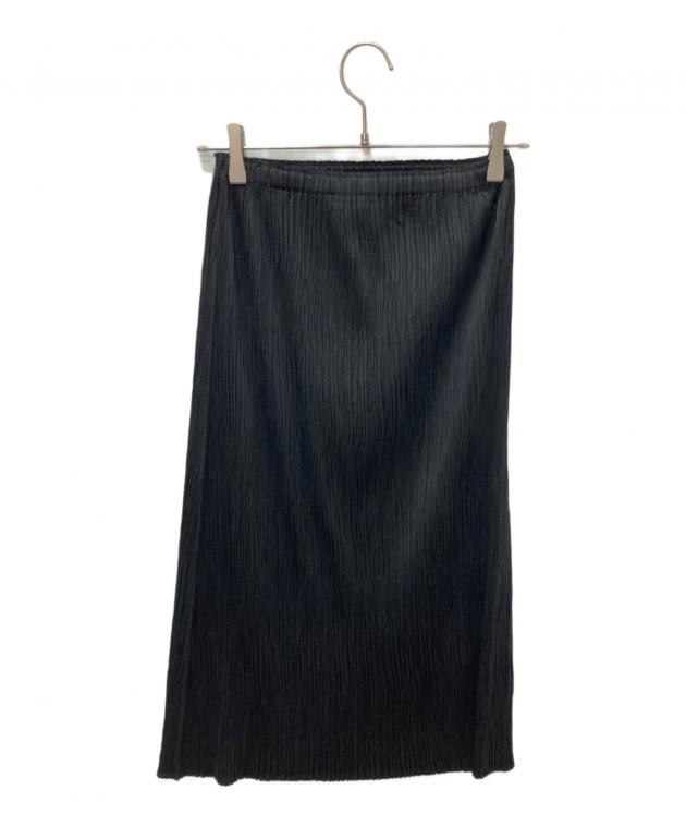 新品タグなし45R プリーツスカート ブラック サイズ3 日本製コットン100% 中古・古着通販】PLEATS PLEASE (プリーツプリーズ) プリーツスカート