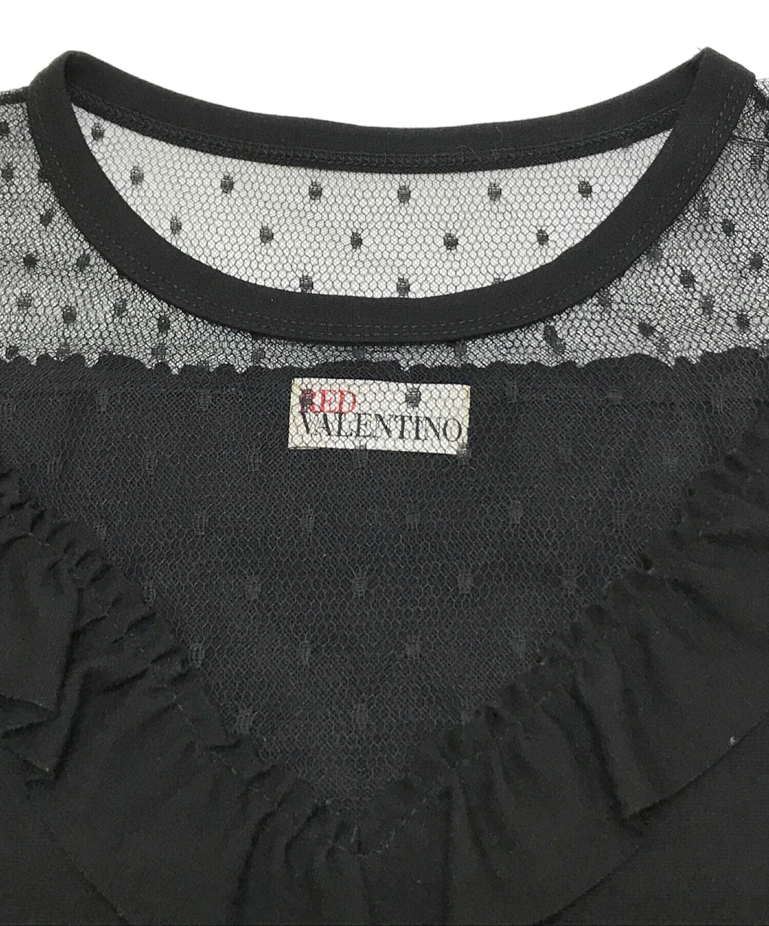 レッド ヴァレンティノ RED VALENTINO レース切替 ノースリーブ レッド ヴァレンティノ RED VALENTINO レース切替 ノースリーブ