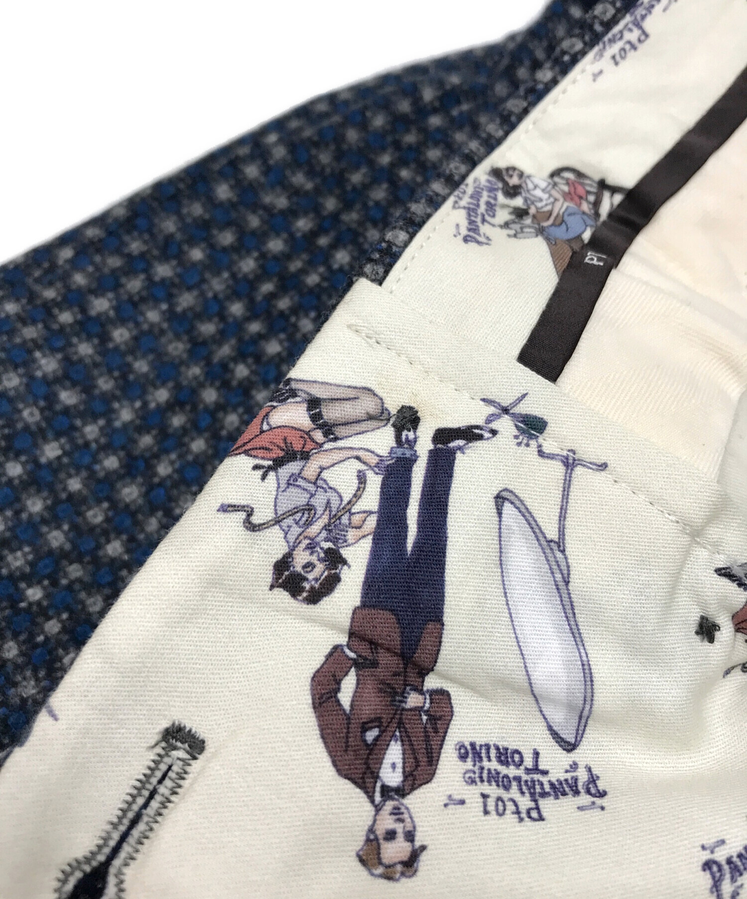 中古・古着通販】INCOTEX (インコテックス) ウールパンツ ネイビー