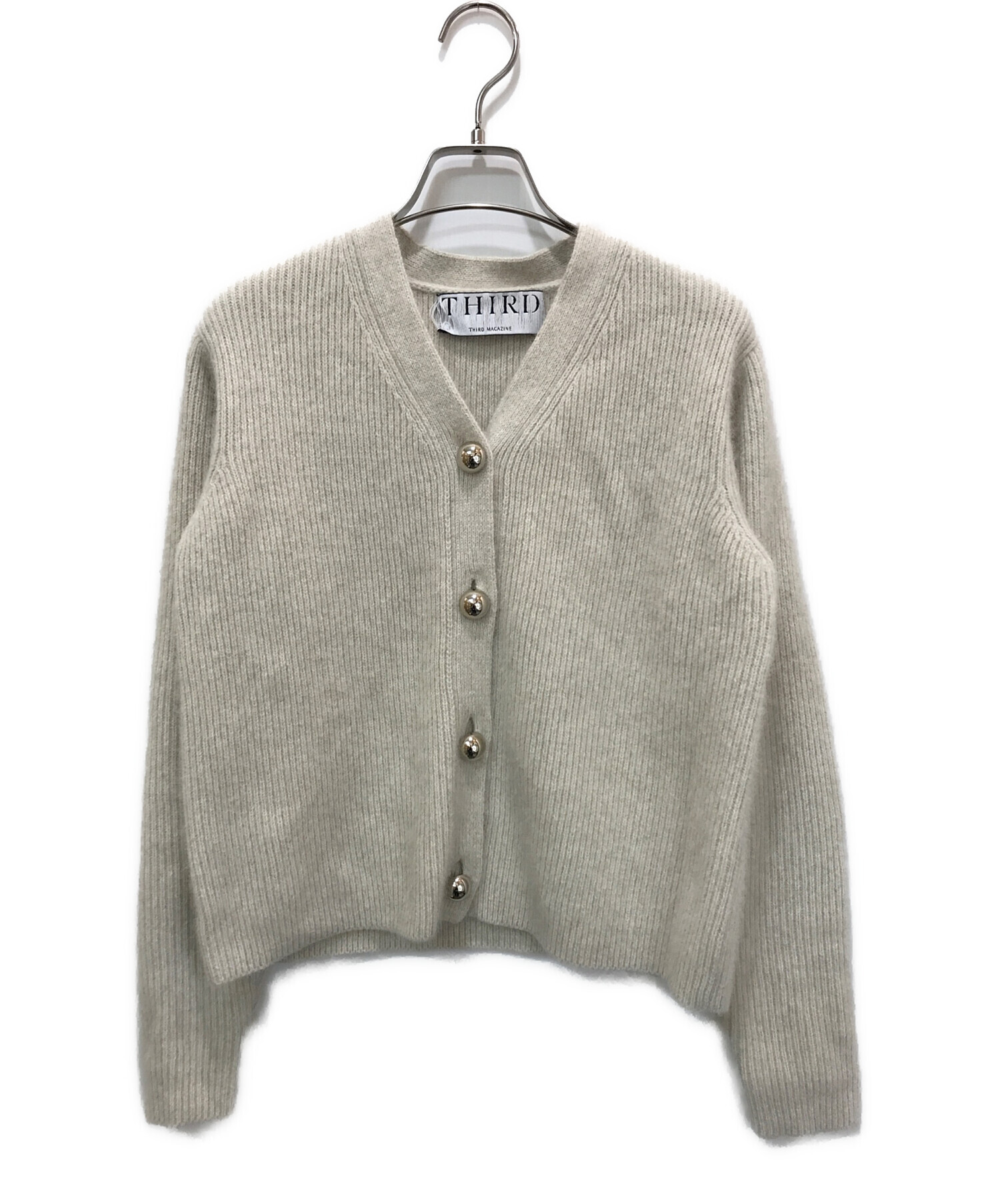 760t*美品 サードマガジン リブ編みショートカーディガン 中古・古着通販】THIRD MAGAZINE (サードマガジン) リブ編みショート