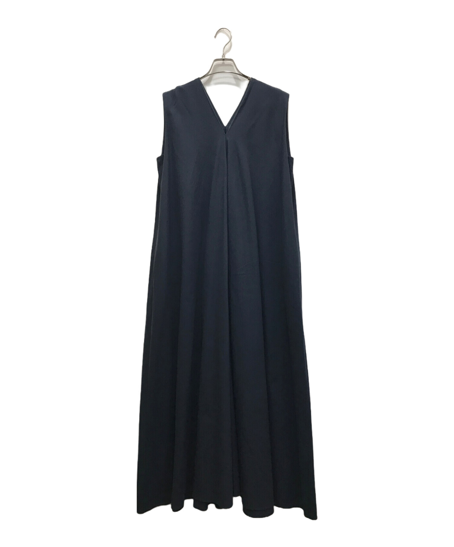 中古・古着通販】ATON (エイトン) SUPIMA CLOTH/フレアドレス ネイビー  